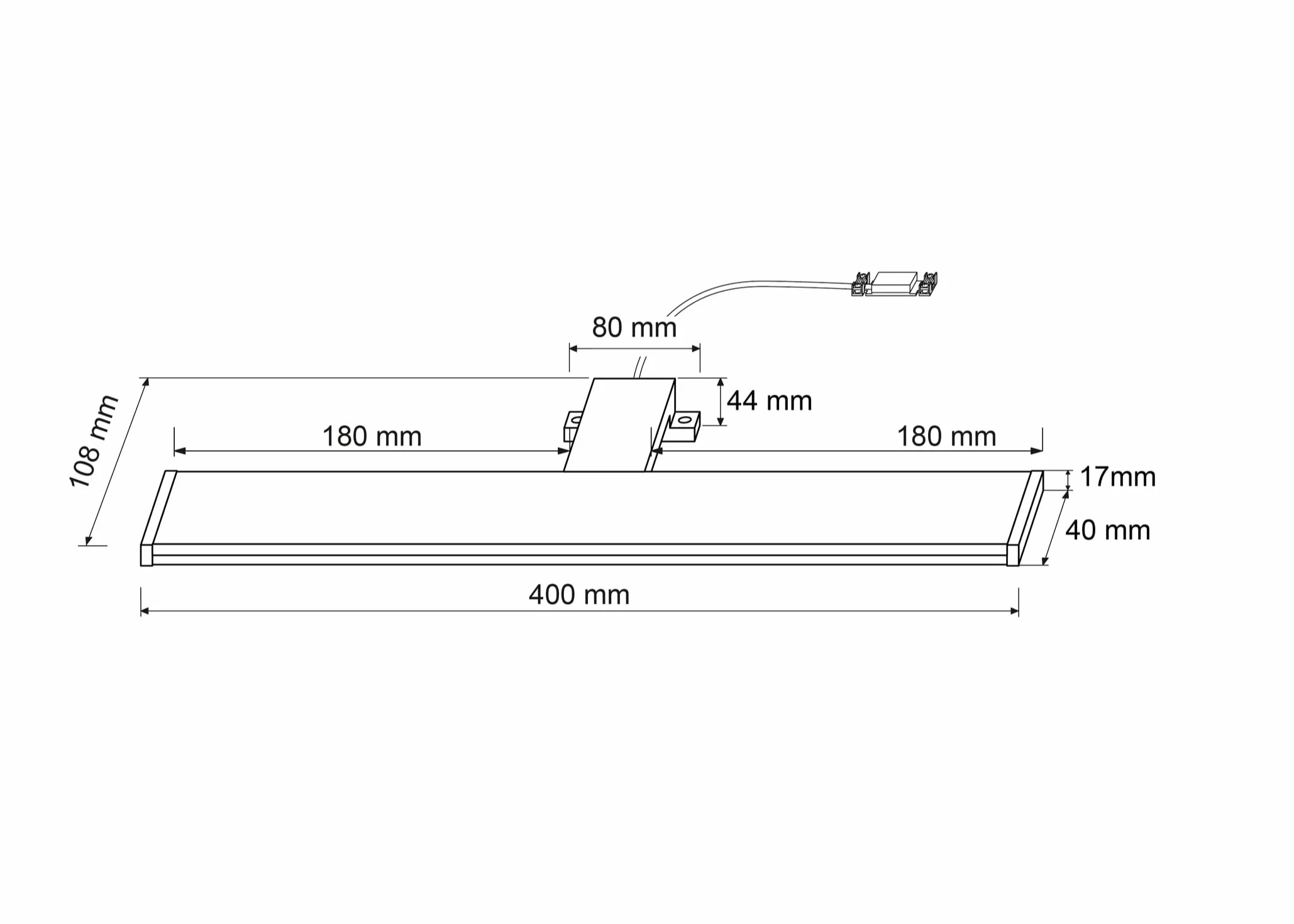 SEBSON Lampara Espejo Baño LED 40cm 8W 600lm 4000K IP44