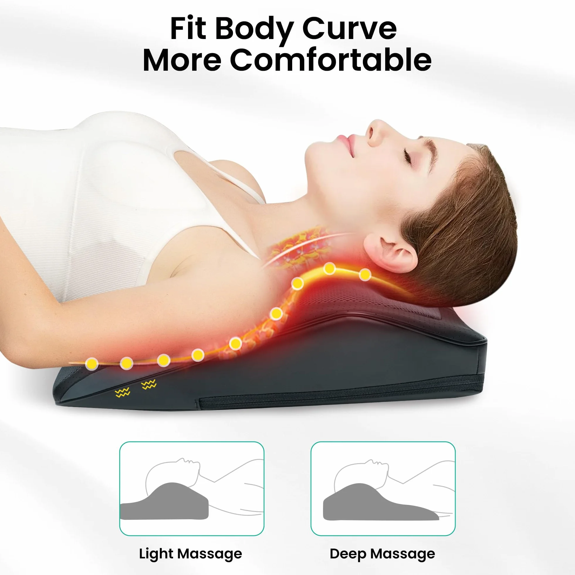 Snailax Masajeador Cervical y Espalda con Calor, Cojín de Masaje Shiatsu, Regalos para Mamá