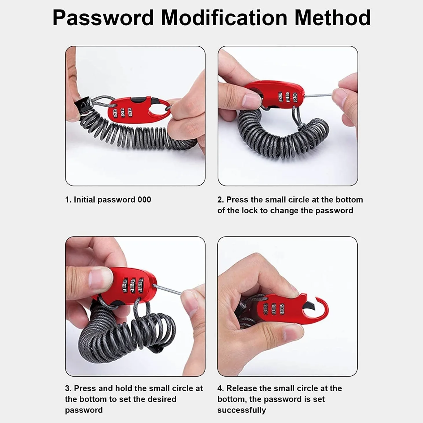 Candado de Cable de Acero para Casco de Bicicleta, candado portátil Universal para Casco con contraseña, candado de Cable de Acero de Seguridad, candado antirrobo para Motocicleta,