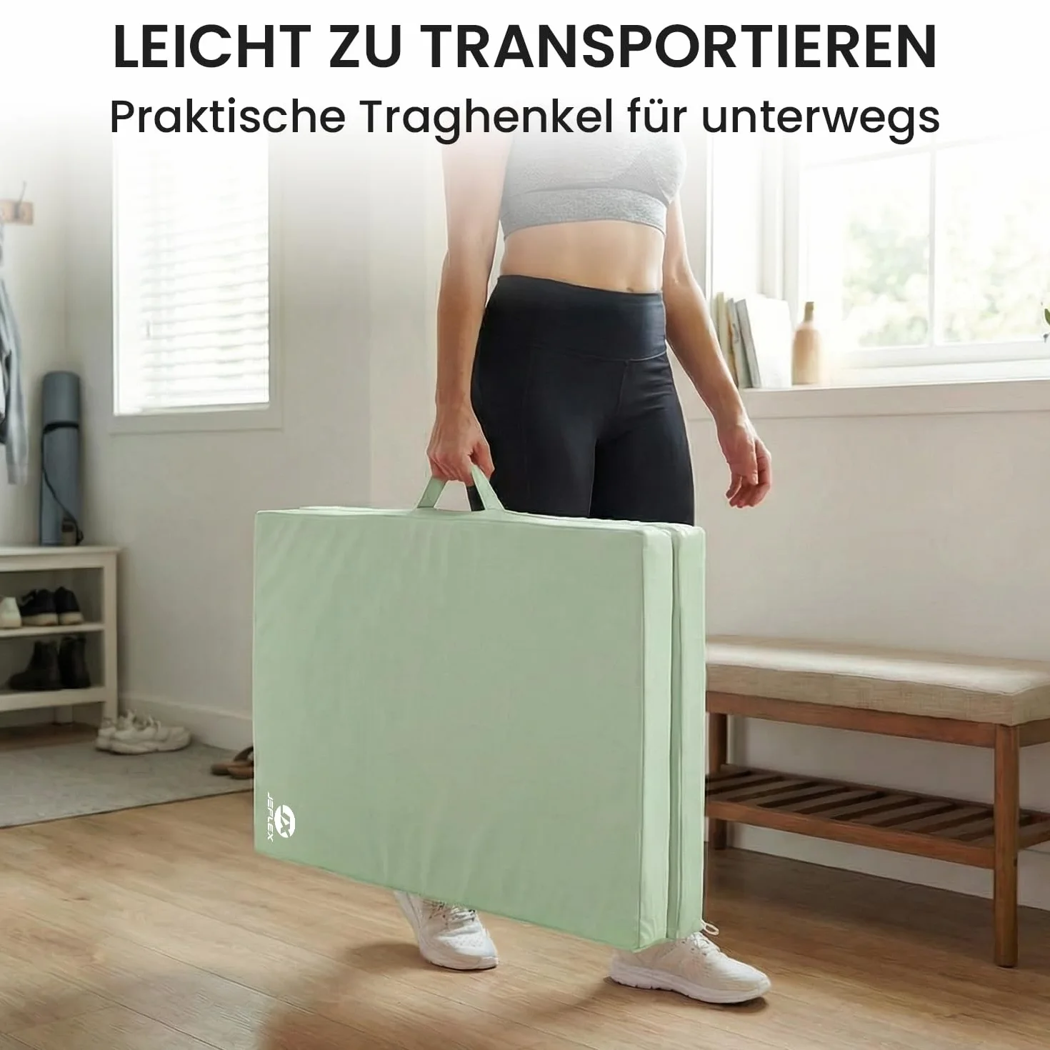 Jeflex – Esterilla plegable y esterilla de gimnasia plegable 1 vez – 200 x 70 x 8 cm – Fabricado en Alemania/esterilla de gimnasia portátil/ahorra espacio y esterilla de juego para habitación infantil
