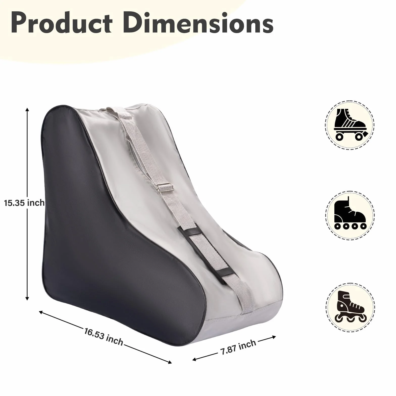 Skating Shoes Carry Bags Roller Skate Bag, Oxford Ice Skates Storage Bag for Kids & Adults, Unisex Adults Ice & Skate Bag II Fabric and Beach with Adjustable Shoulder Strap