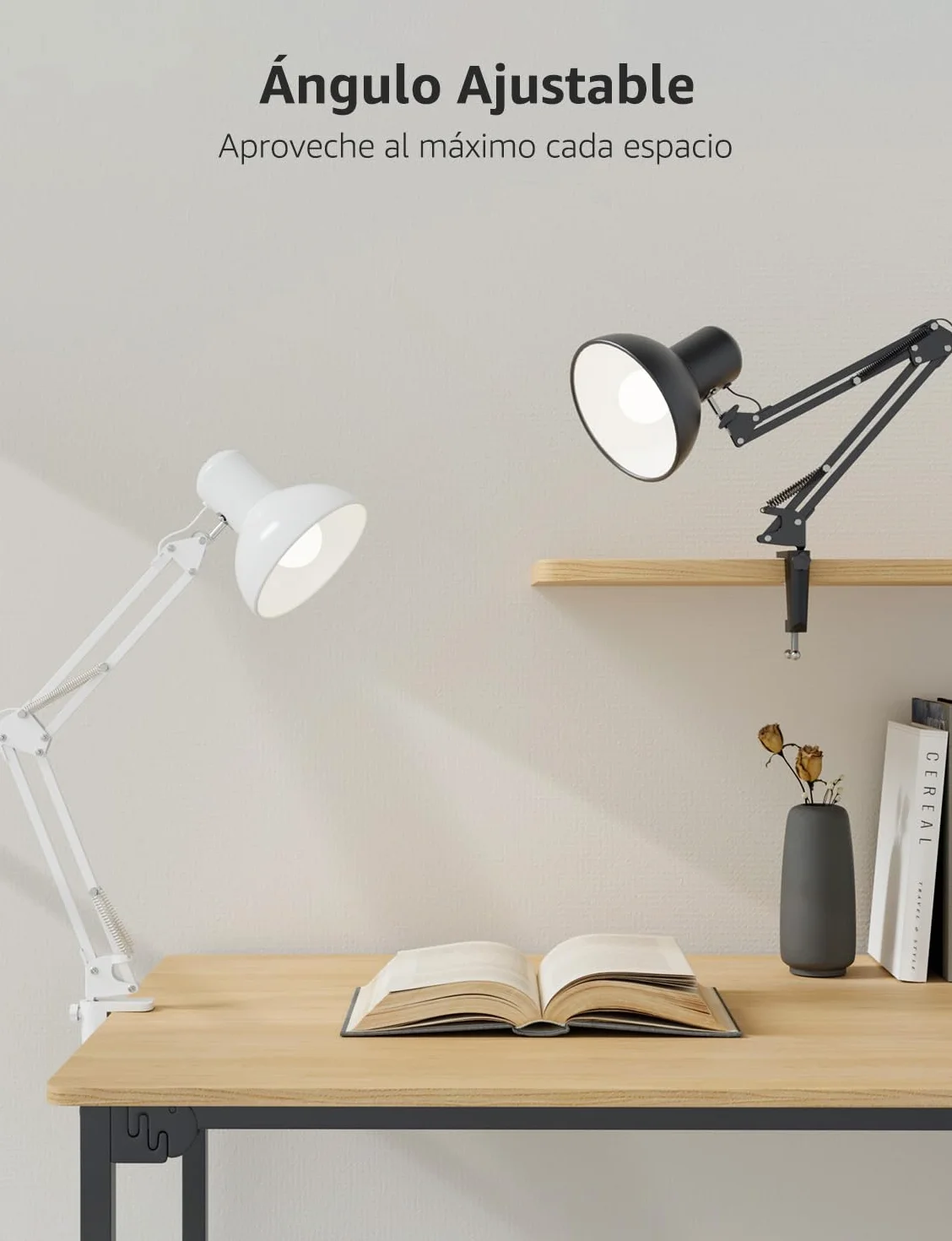 Lepro Lámpara Escritorio LED Industrial con Abrazadera Ajustable, Flexo LED Metal Vintage 40W, E27