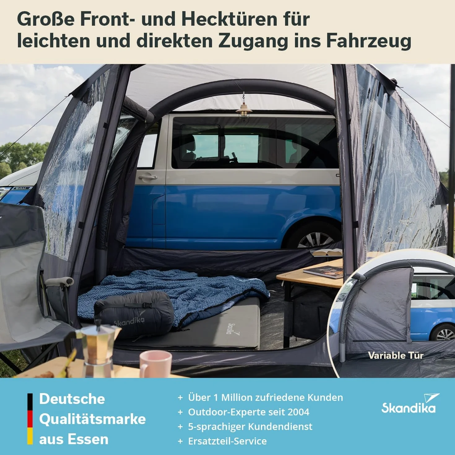 Skandika Aarhus Travel 2 / Aarhus Air Protect Tienda de campaña para autobús |con/sin Air Protect, 2 Personas, Independiente, 2 m Altura, mosquitera