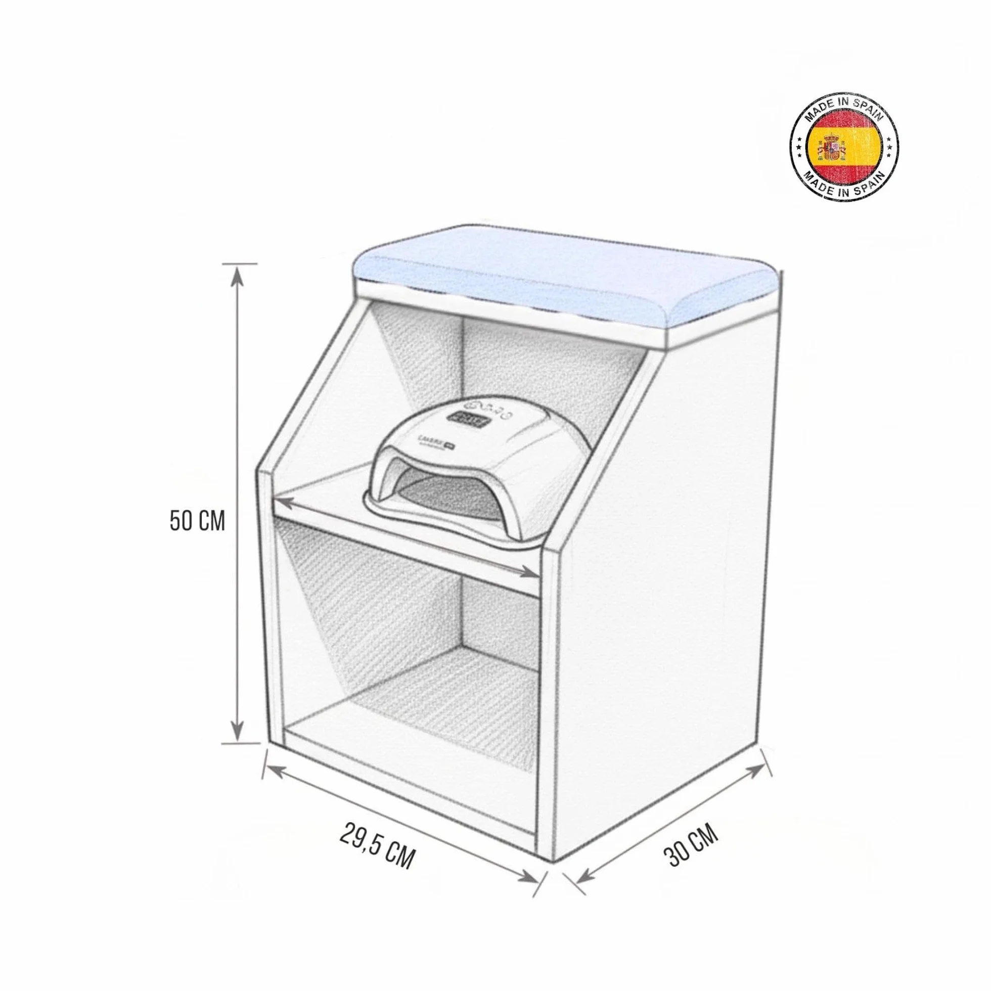Reposapiés Pedicura Profesional Soporte Ergonómico Antideslizante Fabricado en España Blanco