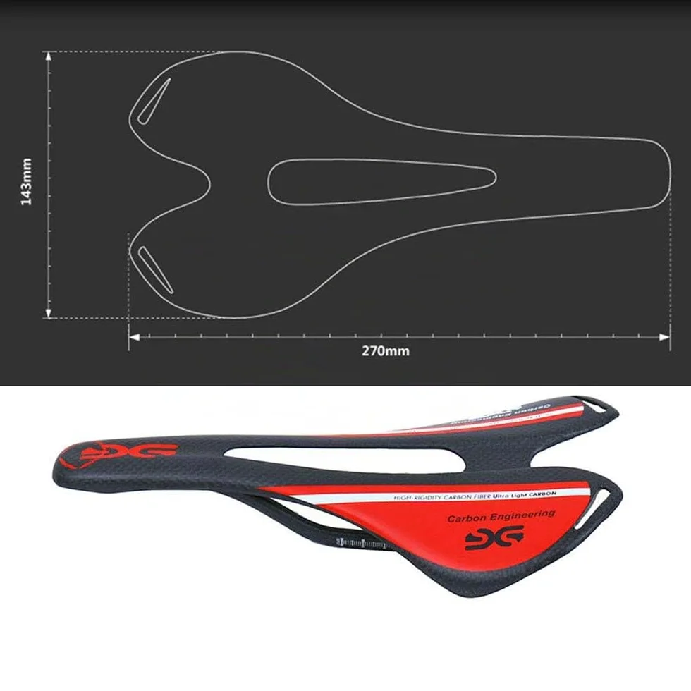 ESEN SP Sillín de Bicicleta de Carretera MTB de Fibra de Carbono Ultraligero Hueco Mate/Brillante 3k