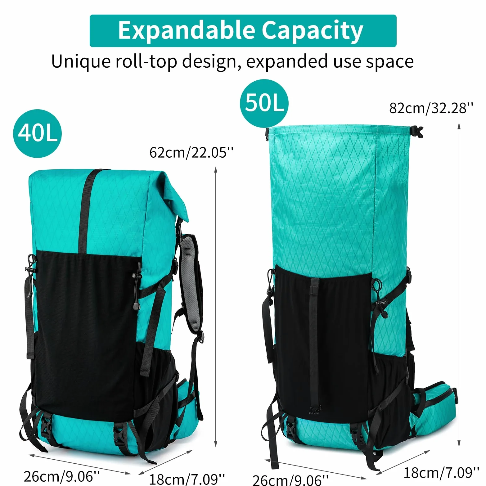 Mochila de senderismo, X-PAC mejorada ligera, de gran capacidad, bolsa de senderismo apta para escalada de montaña, camping