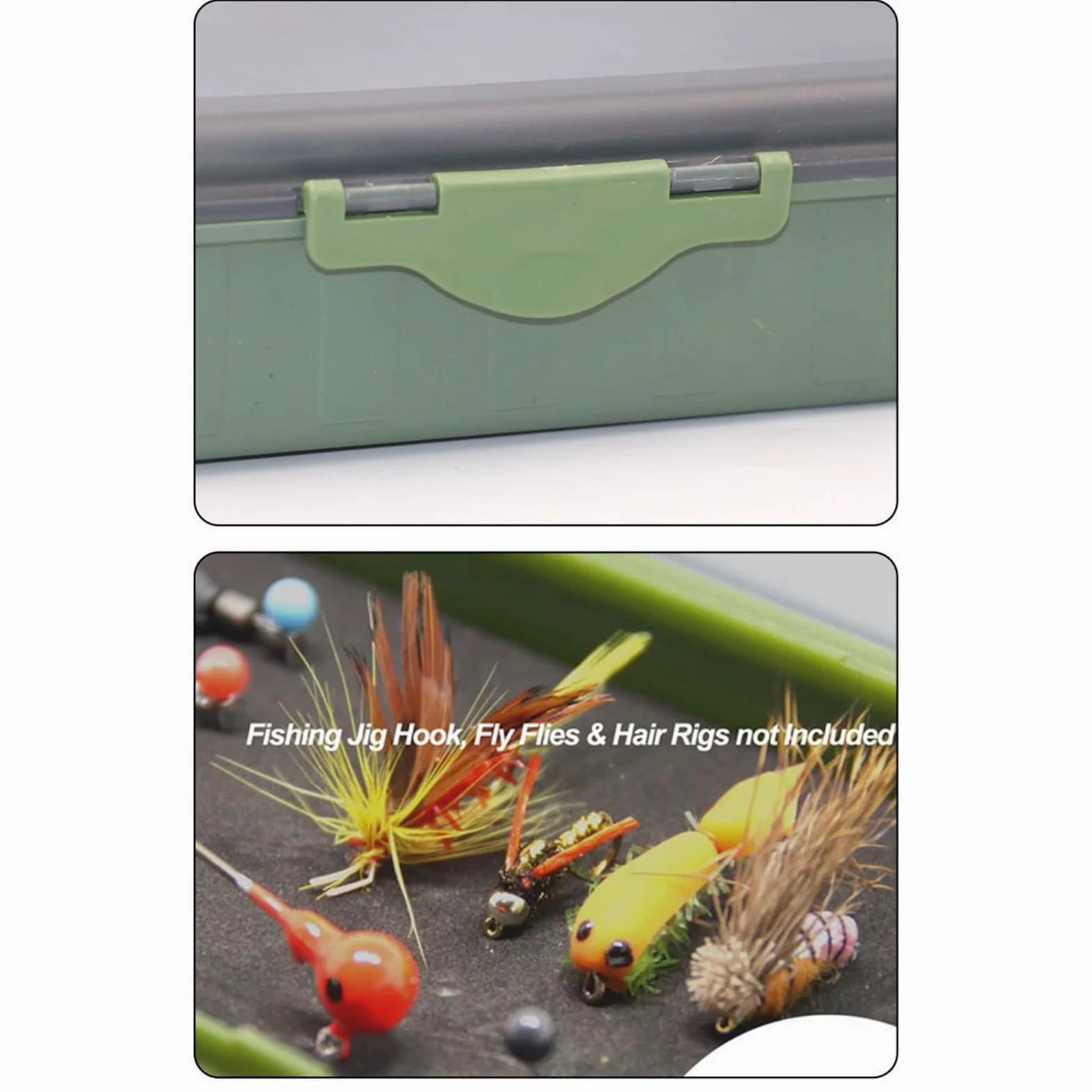 Caja de aparejos de pesca, caja de almacenamiento con múltiples compartimentos con tapa transparente, señuelos de pesca, anzuelos, contenedor para pescadores