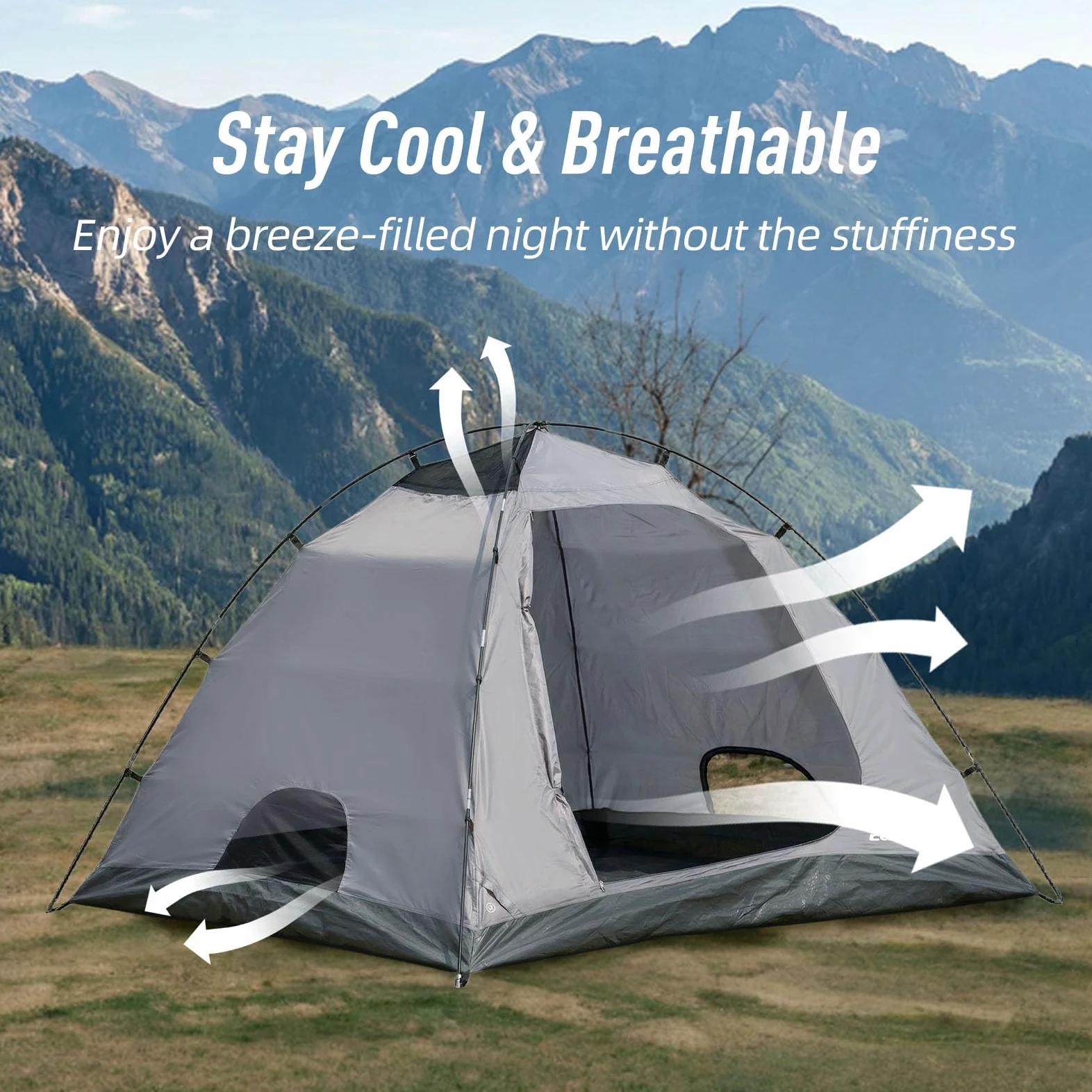 EchoSmile Tienda de campaña para 2-3 personas, tienda de campaña impermeable con vestíbulo, ultraligera, fácil de instalar para acampar al aire libre, 3 estaciones