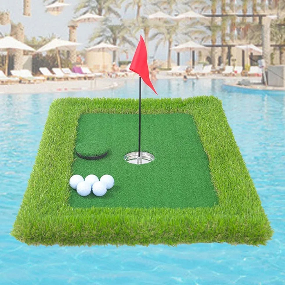 Piscina Golf Flotante Putting Green Golf Juegos en el Patio Trasero Chipping Green Flotante Al Aire Libre Piscina de Verano Patio Golf Flotante Putting Green Juegos Al Aire Libre para Adultos