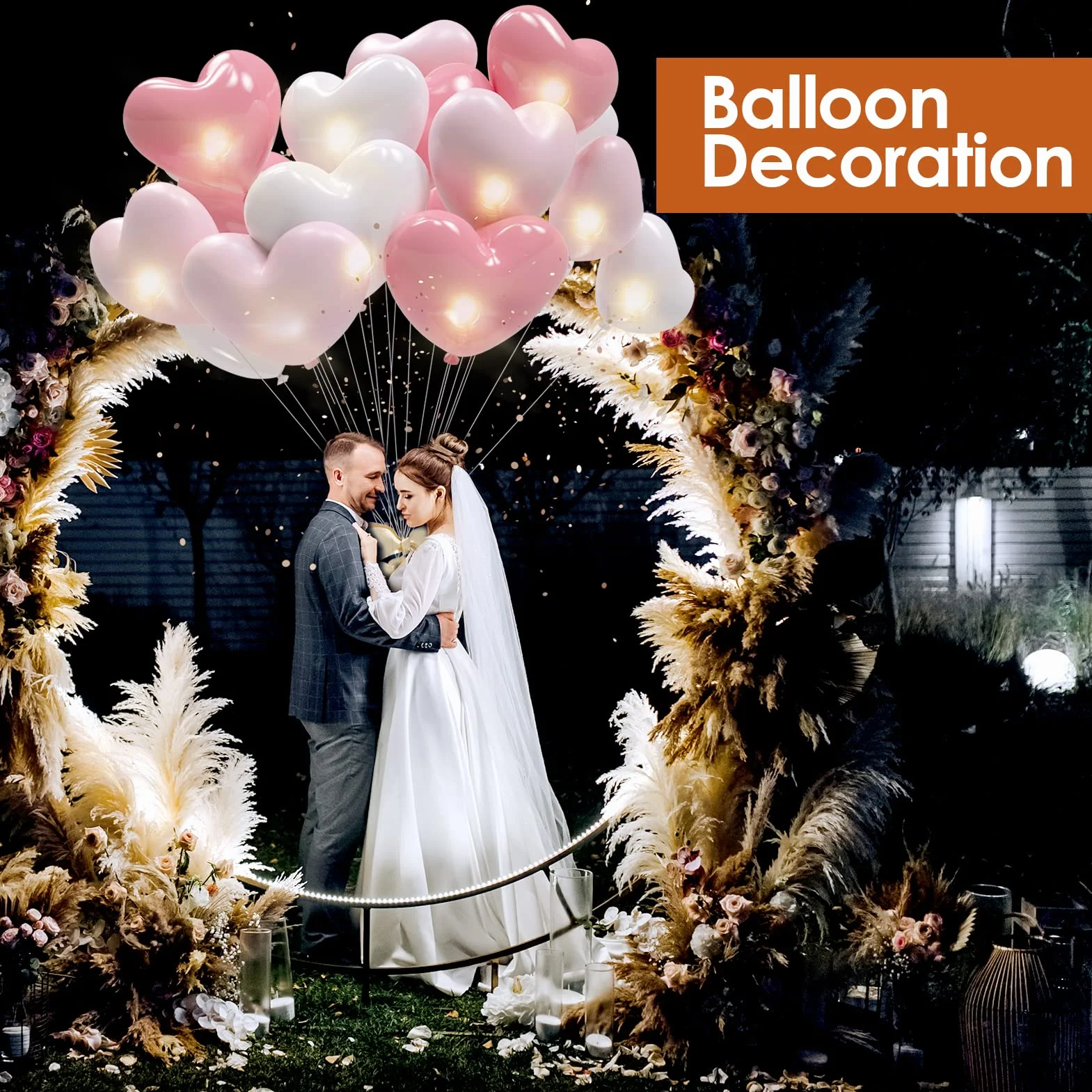 Yizhet Mini Luces de Globo LED 60x sin Parpadear para Globos Blanco Cálido