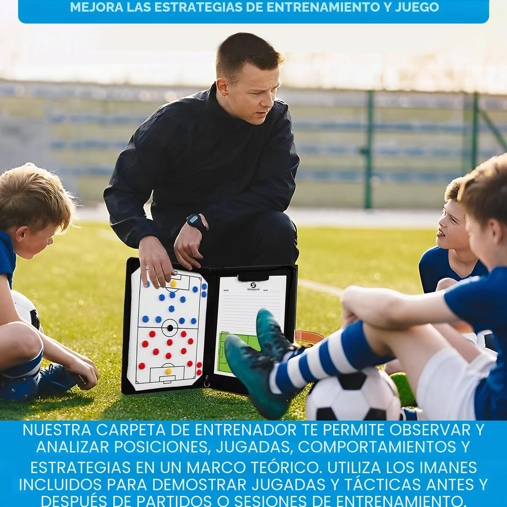 Carpeta Táctica Plegable para Entrenamiento de Fútbol
