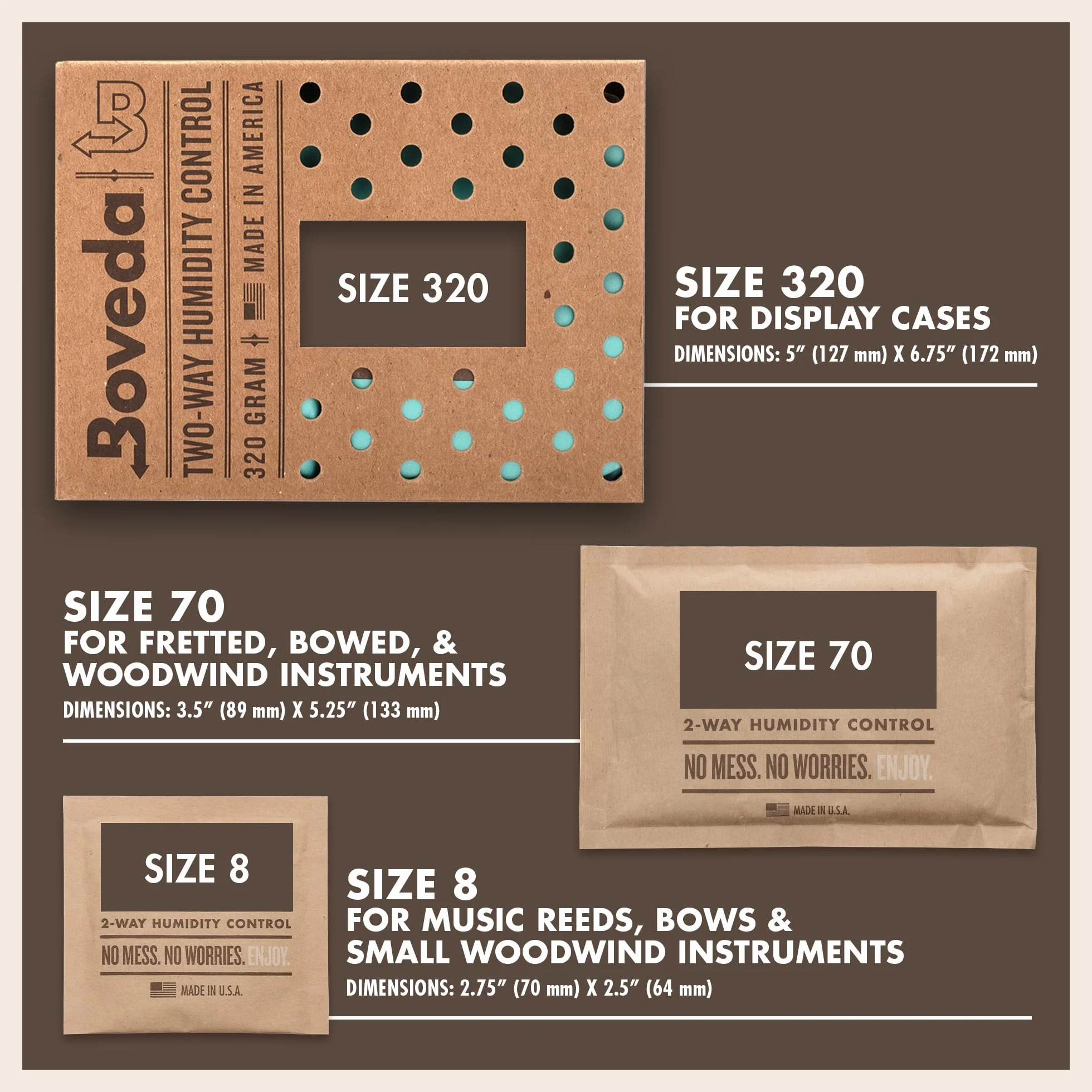 Boveda Bolsitas Control Humedad 49% HR Tamaño 8 Pack 10