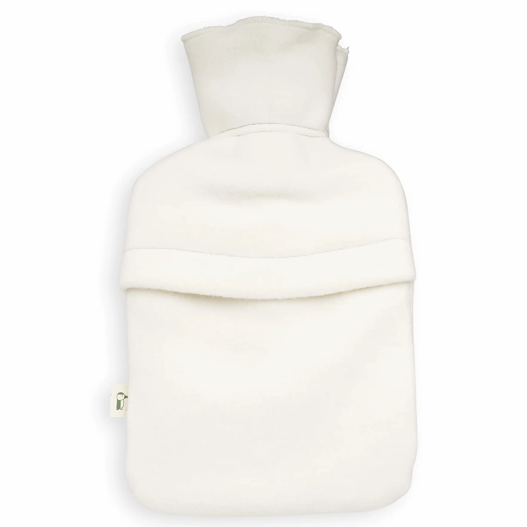 GRÜNSPECHT Botella de agua caliente de caucho natural con funda ecológica blanca 100% algodón GOTS pequeña