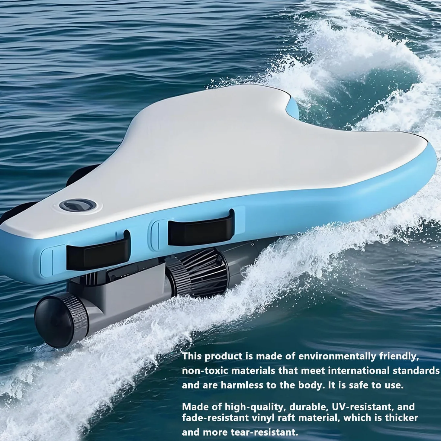 Tabla de surf eléctrica con refuerzo subacuático de 500 W, bodyboard inflable, duración de la batería de 40-130 minutos, 3-7 km/h, material grueso, incluye bolsa de almacenamiento de empuje para