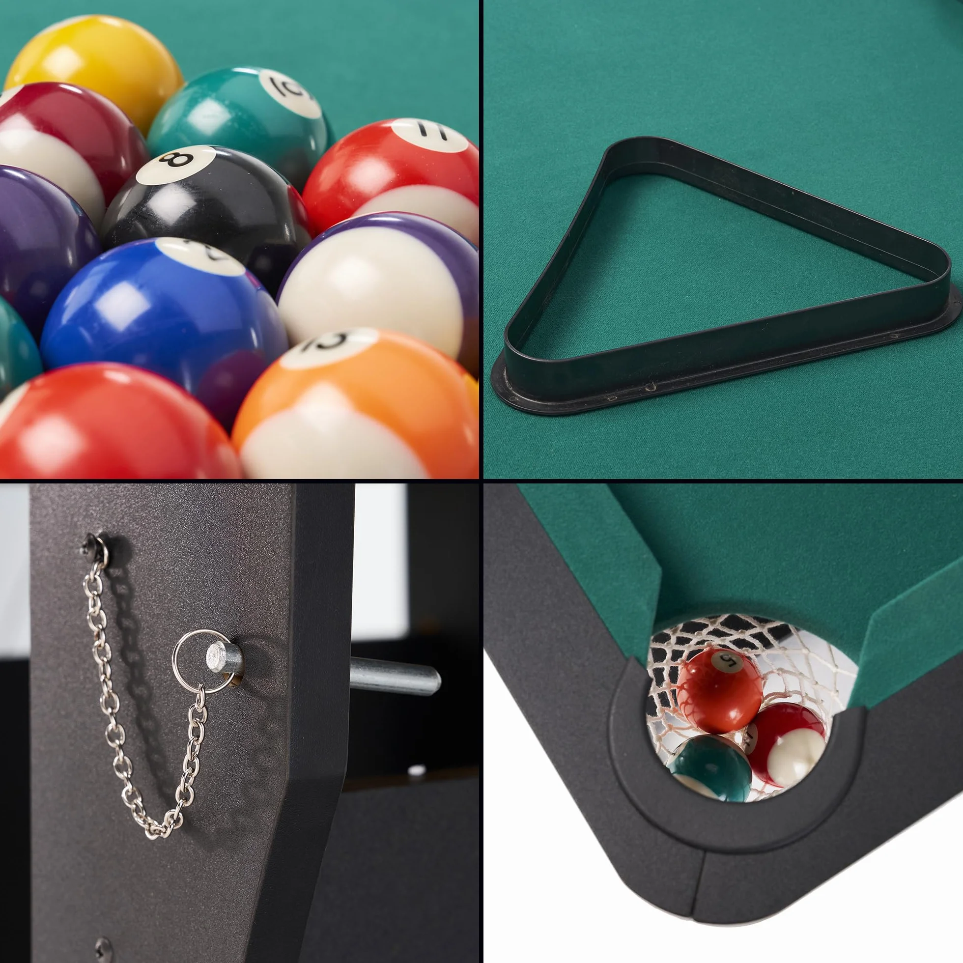 Billar Americano Plegable 151.8 x 83.2 x 78.6 cm Verde Inglés 2 Jugadores