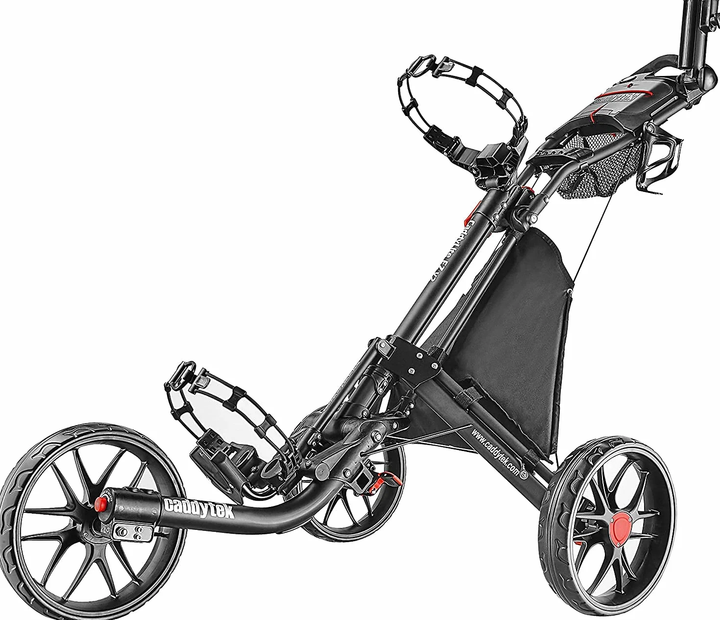 CADDYTEK Facil-plegable Carrito de golf 3 Rueda empuje cart gris oscuro