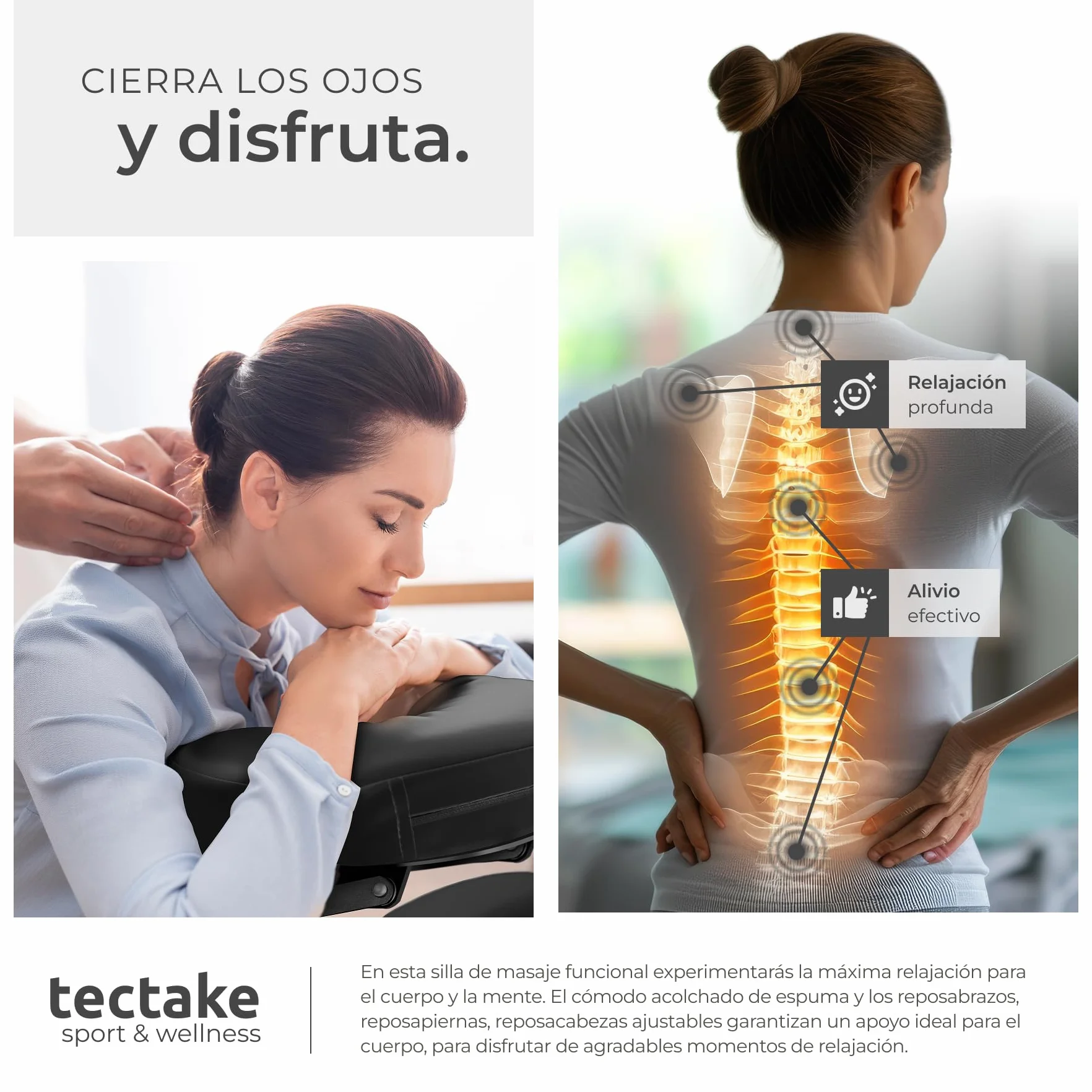 TecTake Silla de Masaje Fisioterapia Rehabilitacion Sillón de Tratamiento Tattoo