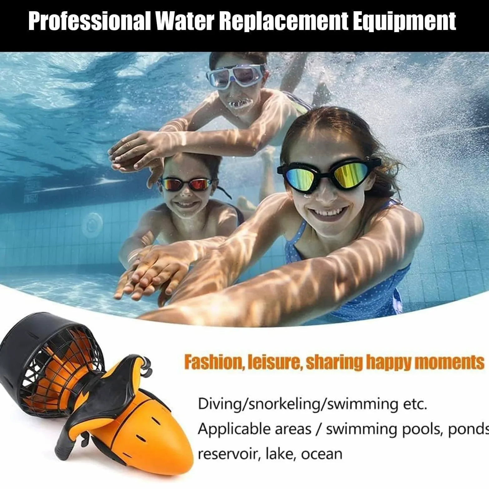 Sea Scooter Vehículo Submarino de propulsión de Buceo, Seascooter Submarino de 300 W/500 W, potenciador de Scooter Submarino para Deportes acuáticos, Piscina, Buceo, esnórquel,500W