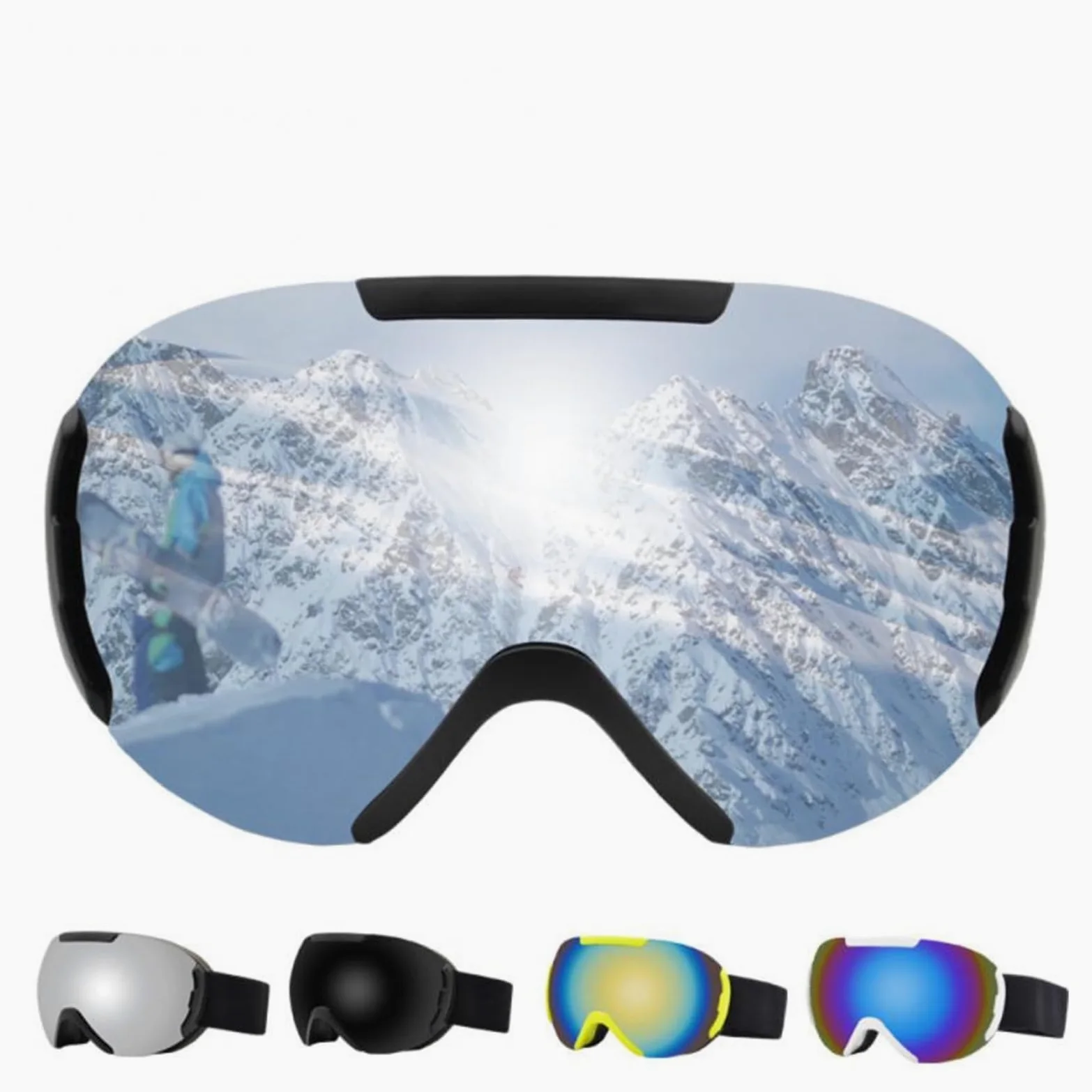 Gafas de esquí - Gafas de esquí antirradiación Gafas de esquí a Prueba de Viento - Gafas de esquí antiniebla de Doble Capa Gafas esféricas Grandes Gafas para Exteriores (Color: 01) (3)