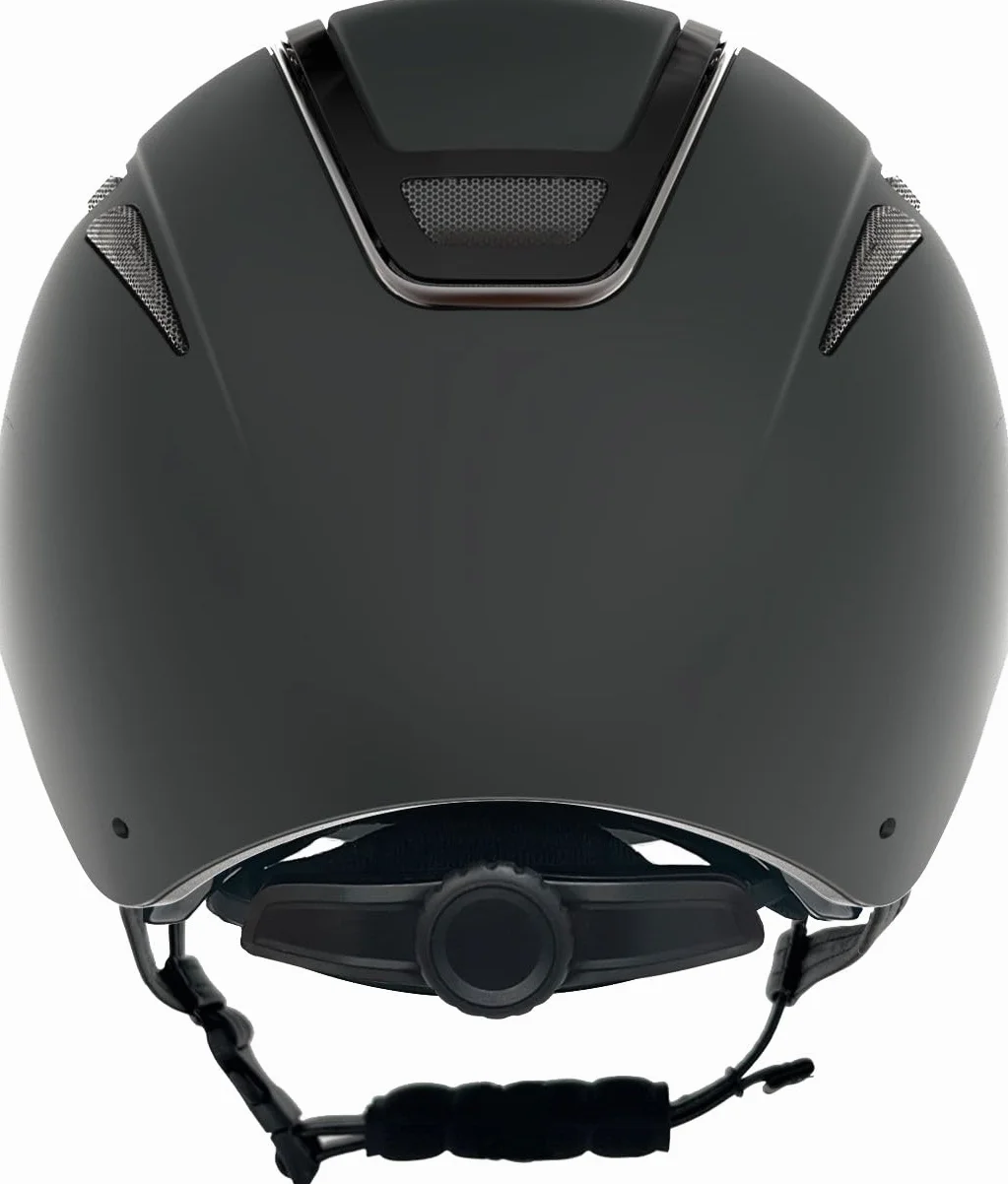 Covalliero Casco de equitación Elite, para mujer, ventilación óptima, correa de piel sintética, forro interior extraíble, carcasa dura ABS, negro, L/59-61 cm