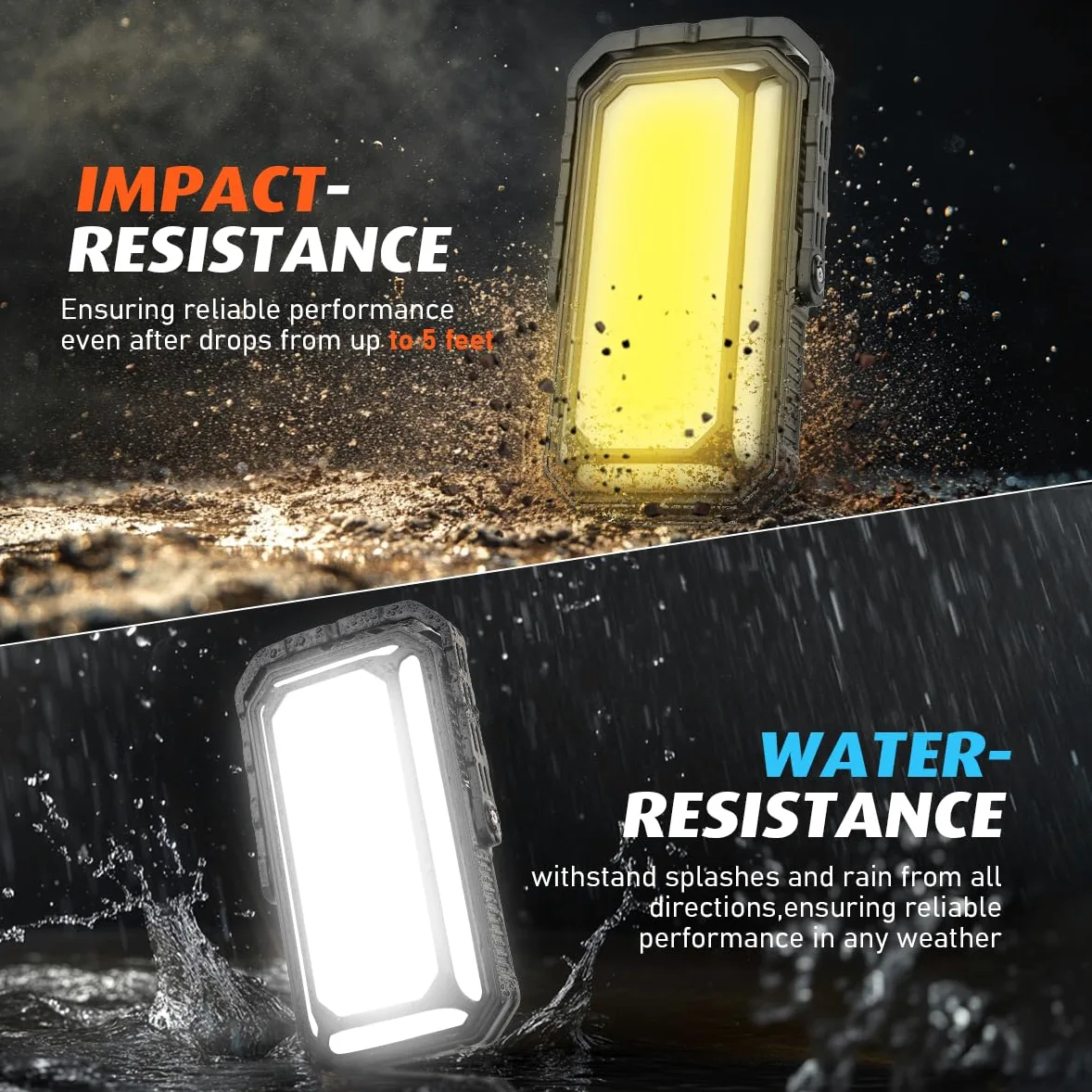 Linterna LED recargable para camping, 10000 mAh, luces de camping portátiles de hasta 120 horas, 12 modos de luz, regulable, pantalla digital LCD, impermeable, artículos esenciales de camping para
