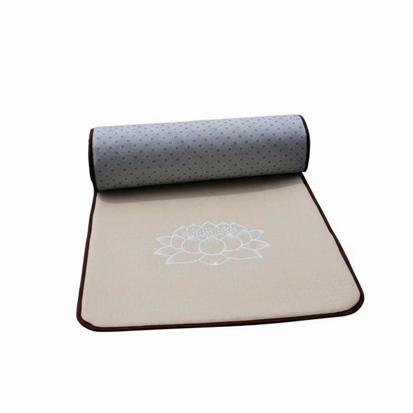 Gralara Cojín de Oración Almohadilla Tapete Meditación Esterilla Prosternación con Núcleo de Esponja Gruesa Antideslizante Adecuado para Sala de Oración Hogar, Lino, 90 220cm