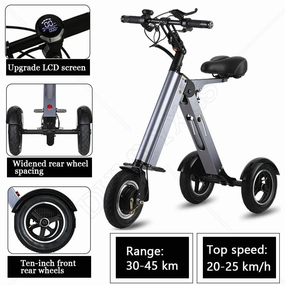 Patinete Eléctrico Eléctrico | Triciclo Eléctrico Plegable Ligero | Patinete Deportivo Golf | Triciclo Eléctrico para Adultos | Patinete Movilidad Plegable para Personas Mayores