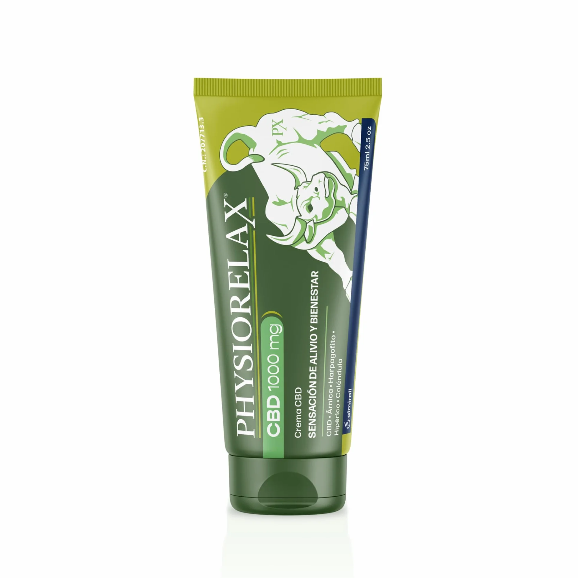 Physiorelax CBD Crema de Masaje 1000mg Cannabidiol Aceites Esenciales Aceite de Cáñamo Natural