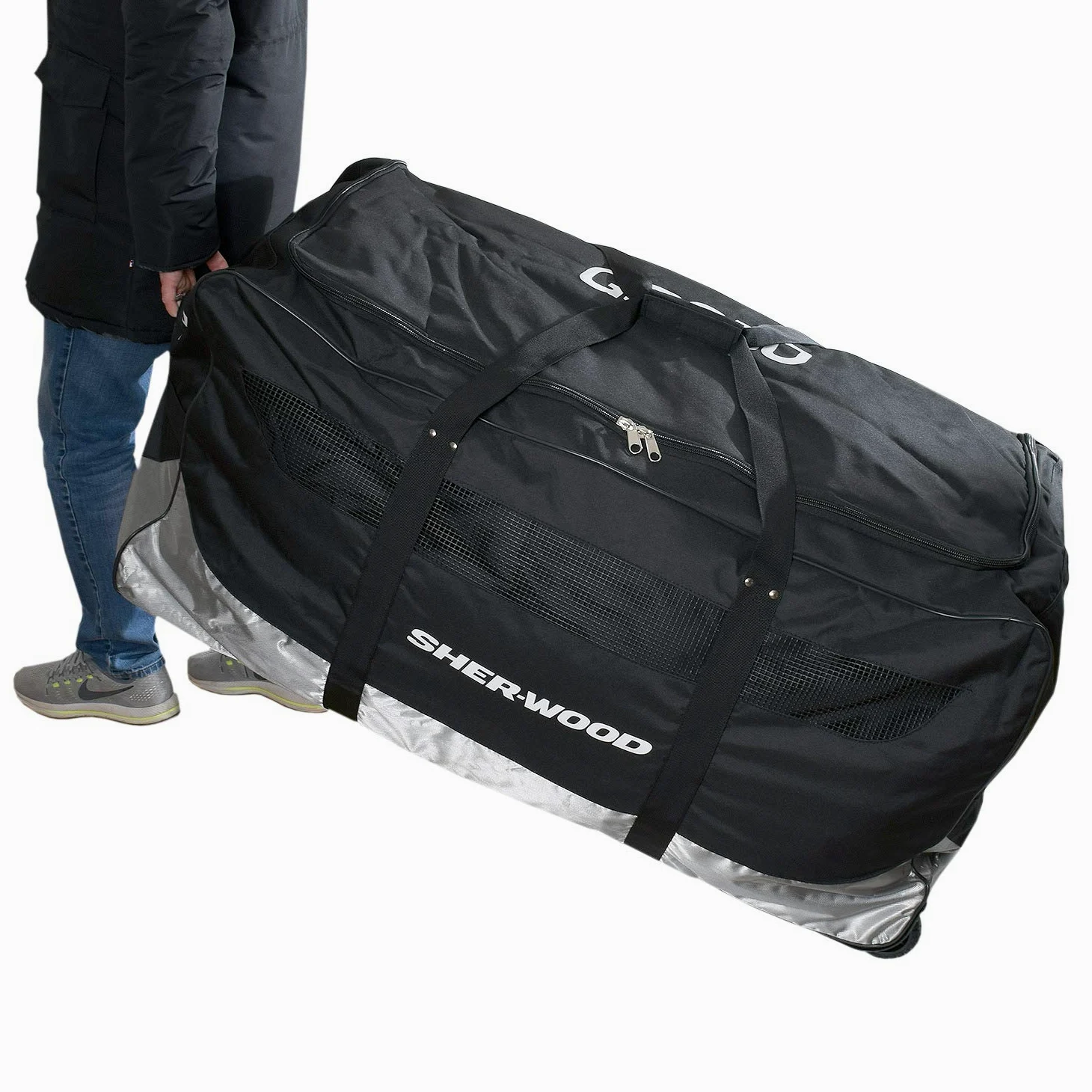 Sherwood Bolsa de Hockey sobre Hielo SL 800 Goalie Wheel Bag, Unisex Adulto, Azul/Gris, 111 x 56 x 55 cm, 92 Liter