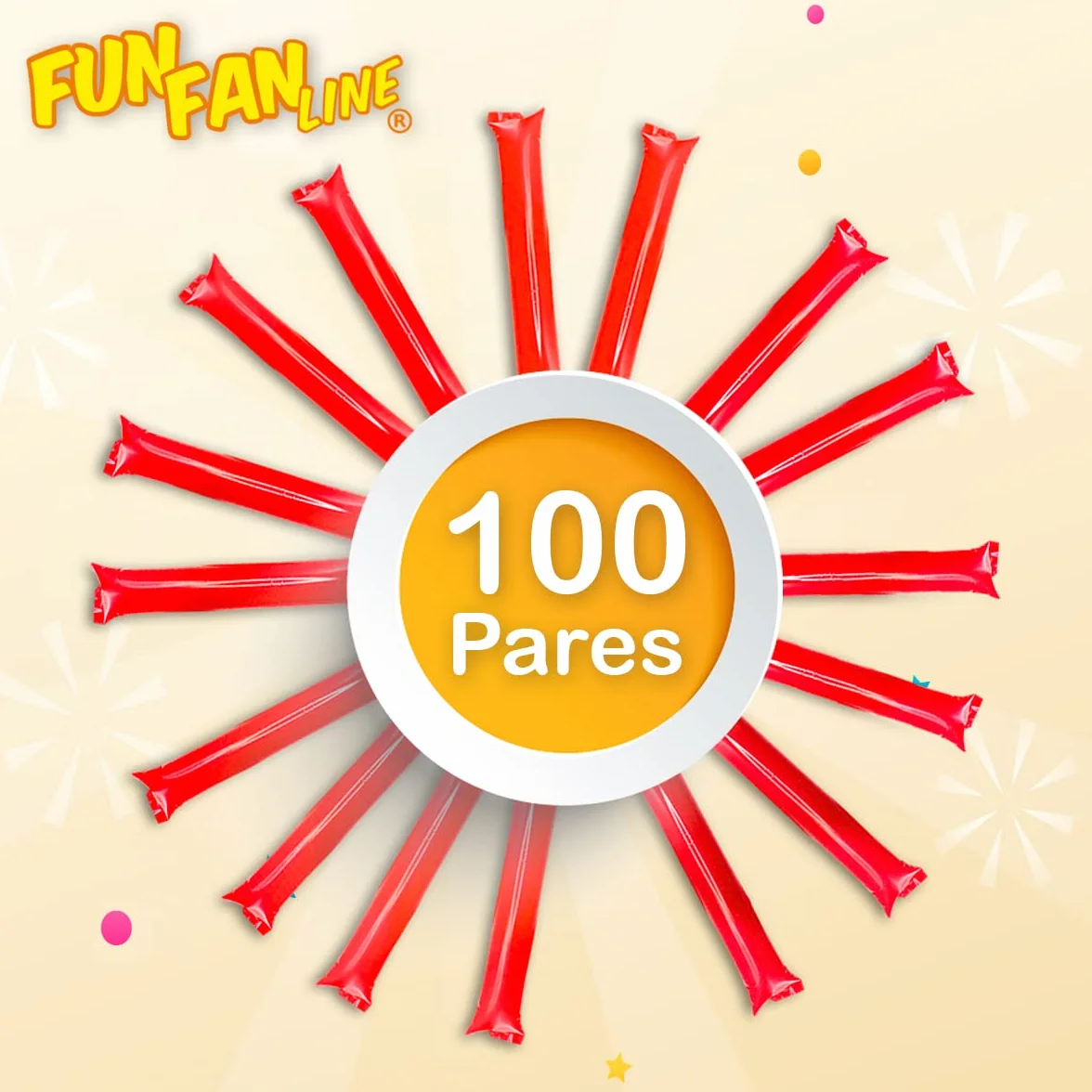 Pack 100 Pares Aplaudidores Hinchables Reutilizables para Fiestas Fútbol Eventos
