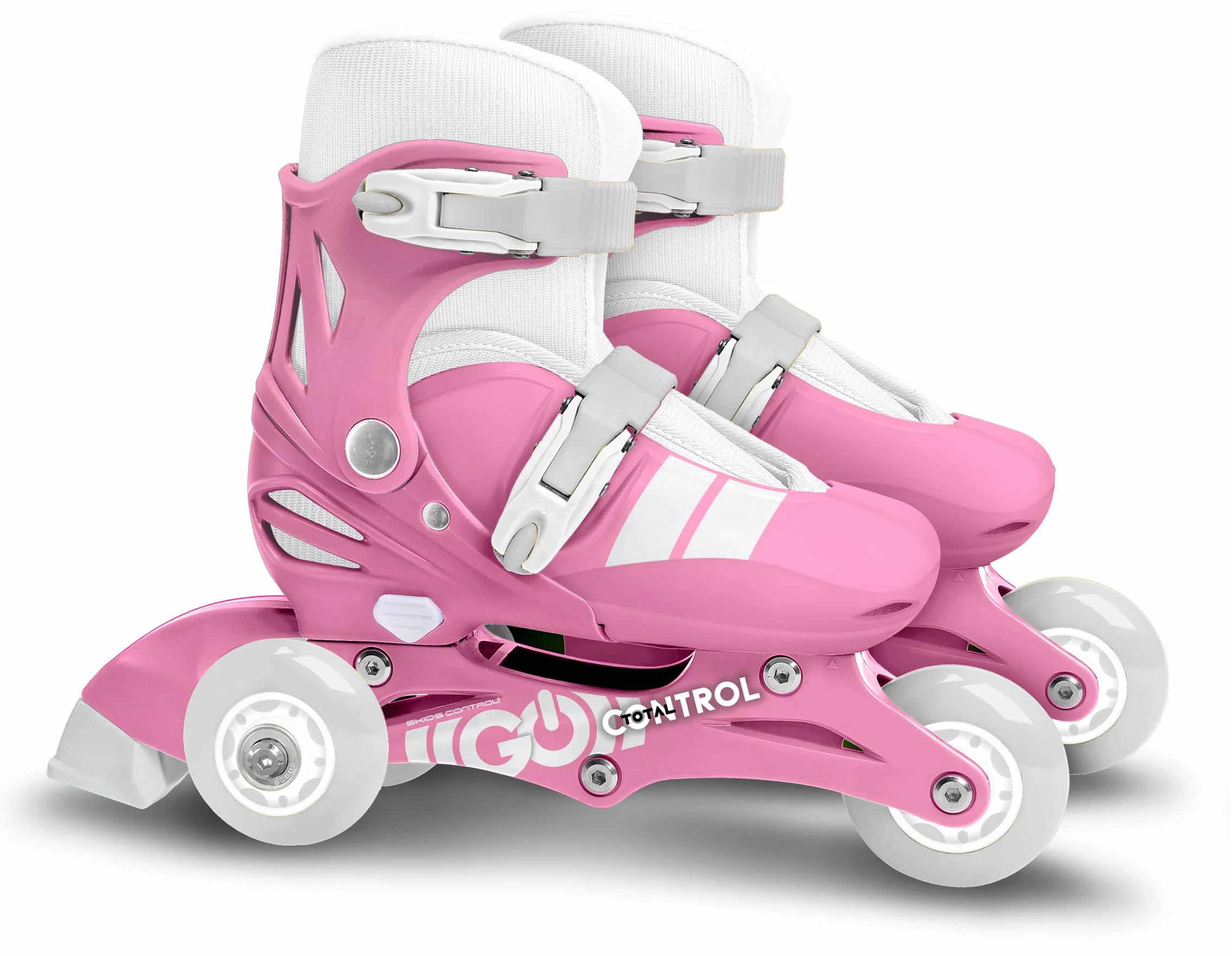 Stamp Adjustable Two in One 3 Wheels Skate SKIDS Size 27-30 Rosa SK187301