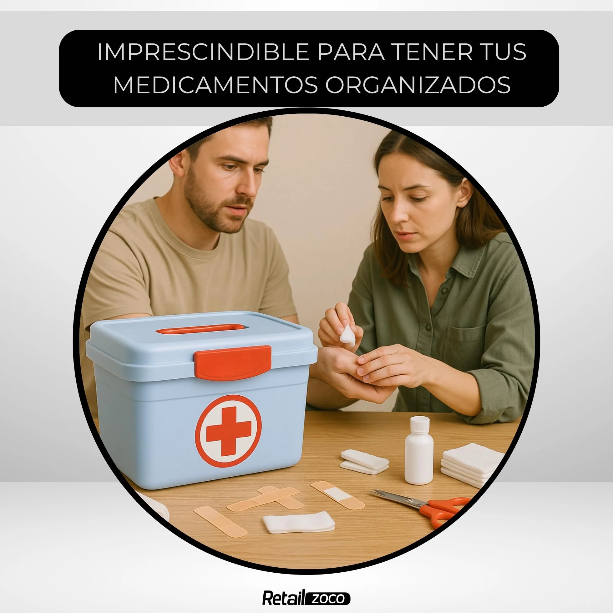 TECHZOCO Caja Medicamentos Botiquín Primeros Auxilios 8 Litros 35.5 cm