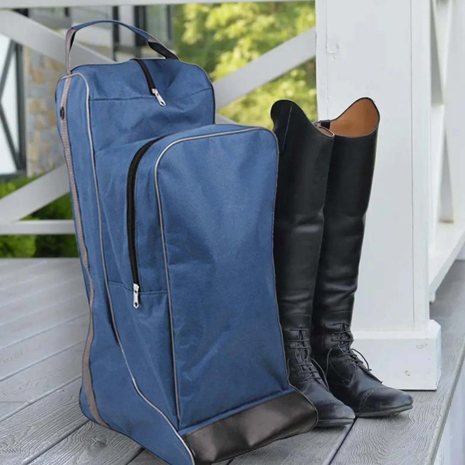 Torba na sprzęt jeździecki, elegancka torba na buty jeździeckie, lekki stojak na buty jeździeckie, 60x38x22 cm