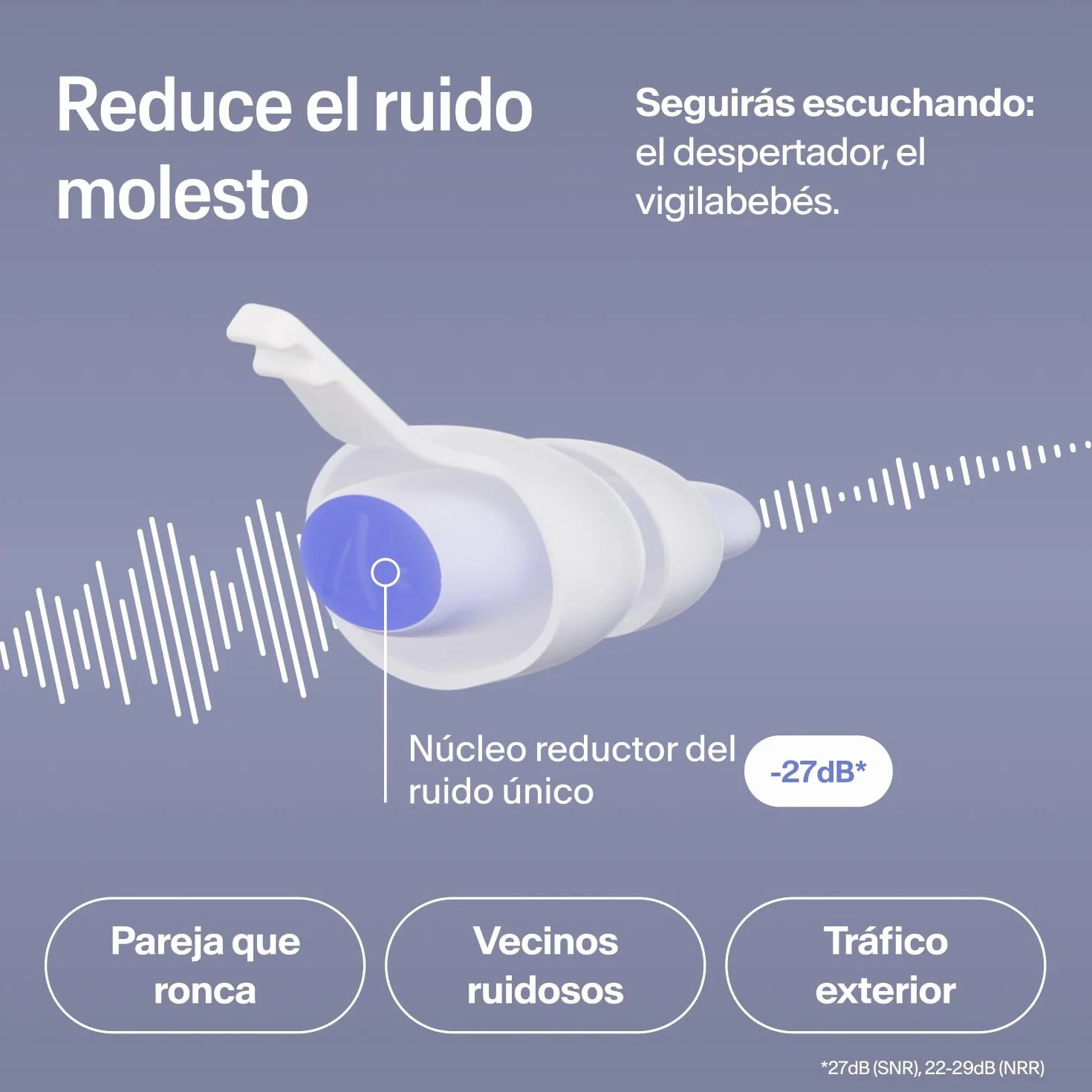 Alpine SleepDeep Tapones de Oídos para Dormir M/L Gel Supresor de Ruido Antiruido 3D