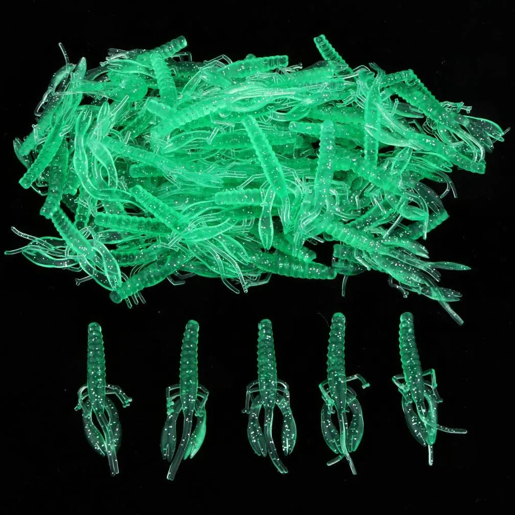 2 Paquetes Señuelos de Suave Señuelo Blando Cebo Artificial Grub Cangrejo en Silicona PVC Flexible con Gran Vibración Y Compatible con