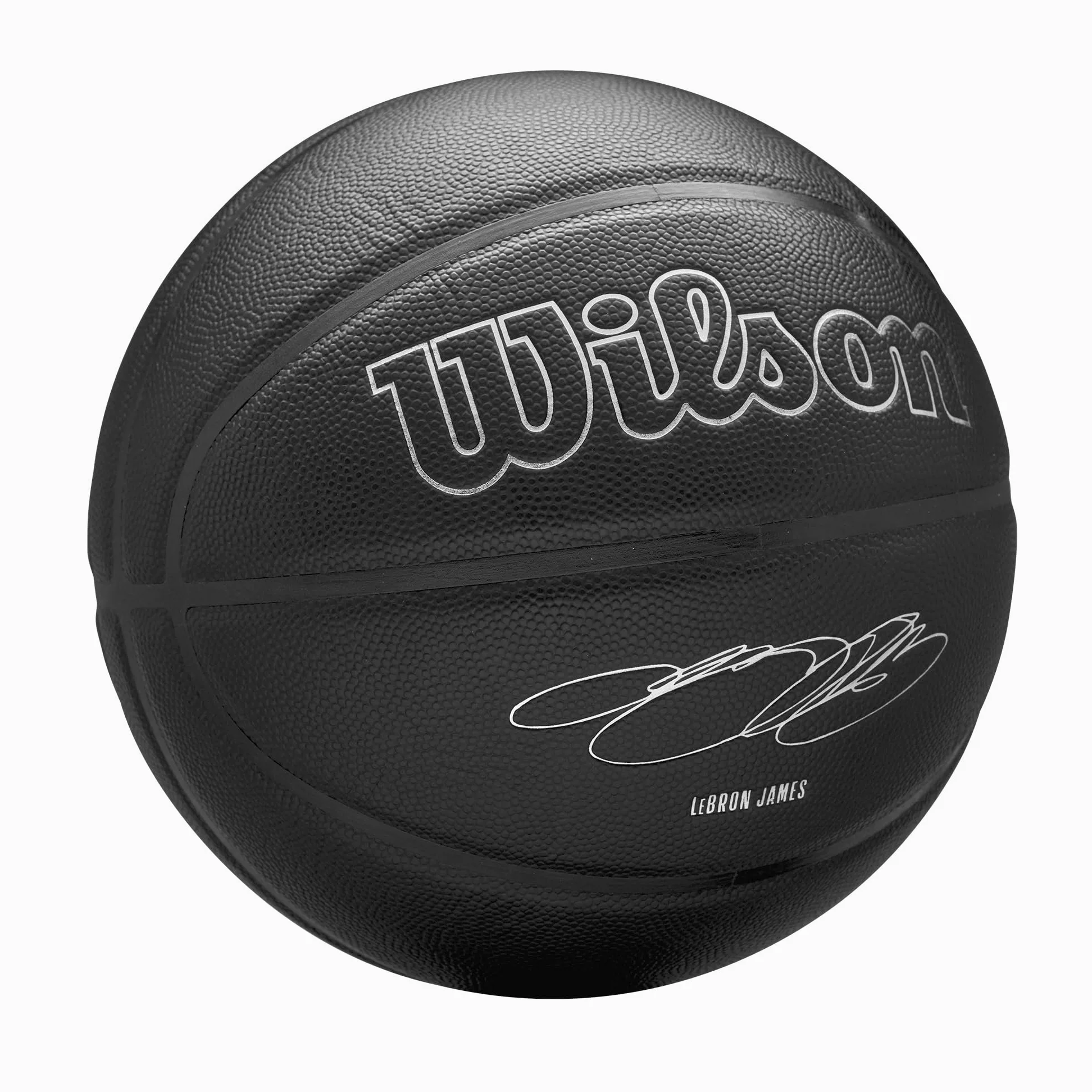 Wilson Balón NBA Player Evergreen, con Cubierta de Tacto Puro, Ideal para Juego al Aire Libre, Resistente a la Intemperie, Jugador: James, Color: Negro, Talla: 7