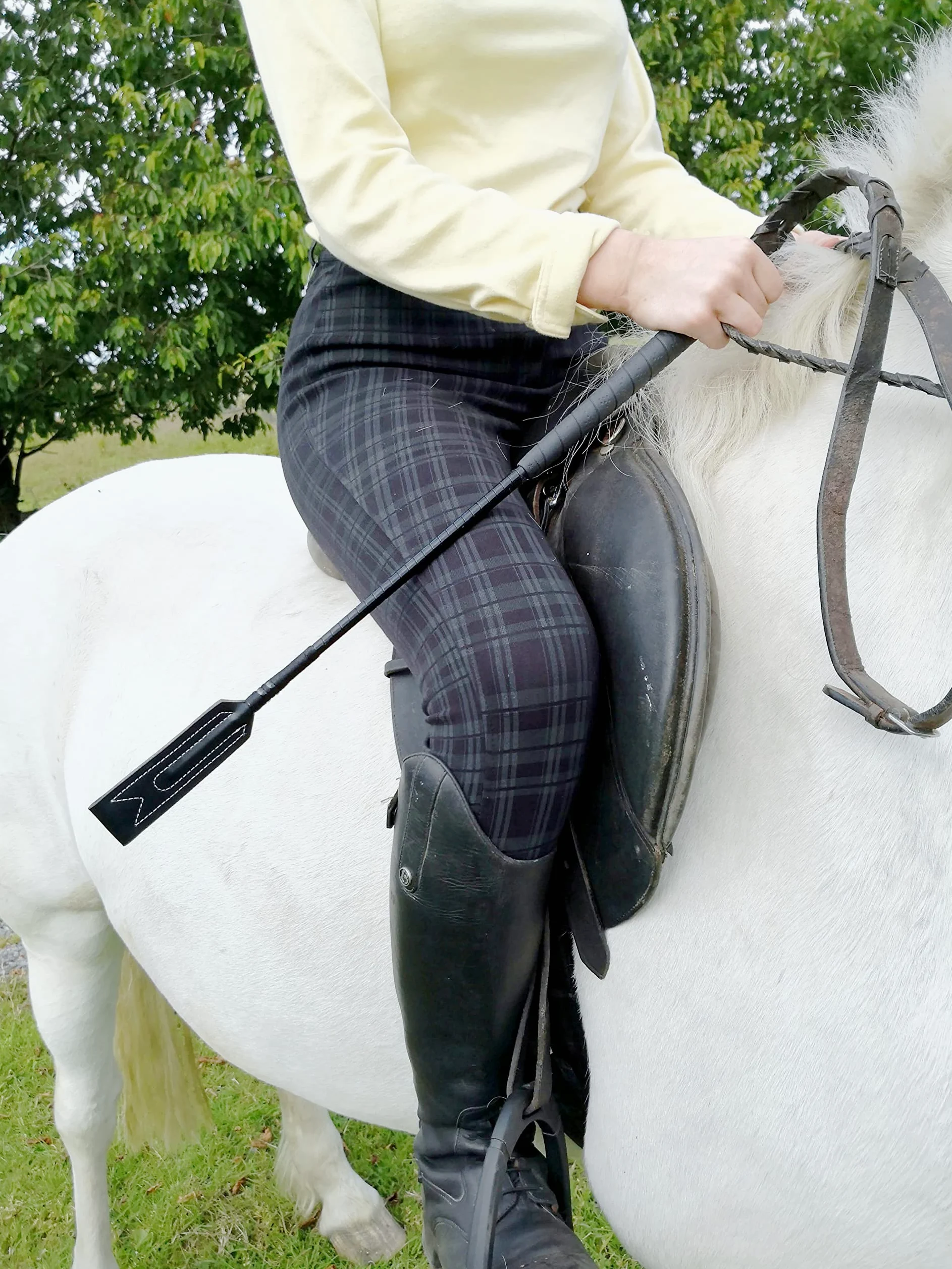 Cultivo de cuero para montar a caballo, bate de salto, bate ecuestre