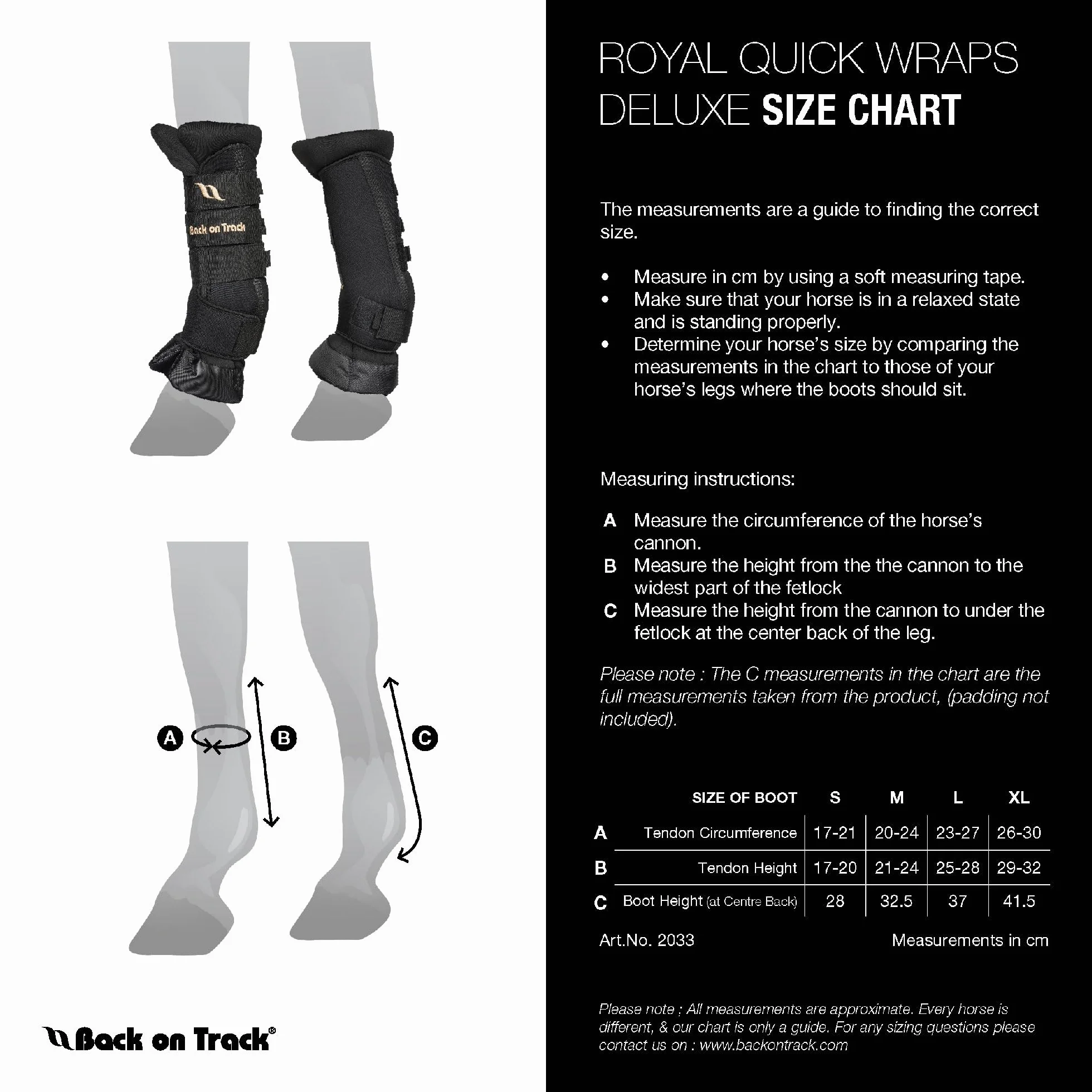 Back on Track Polainas Royal Deluxe Negro XL