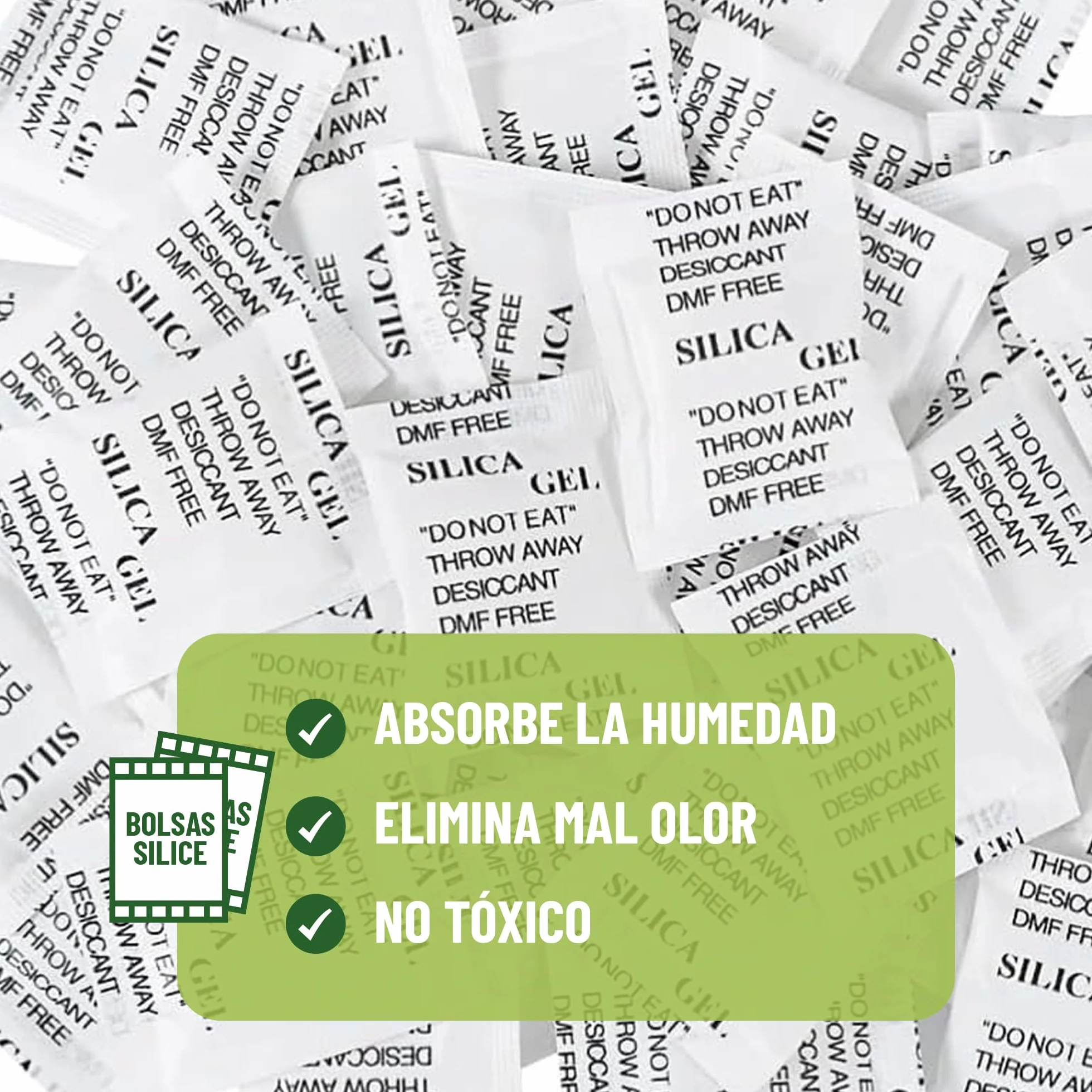 CONTROL GARDEN 200 Bolsas Antihumedad Gel de Silice 1gr Desecante No Tóxico