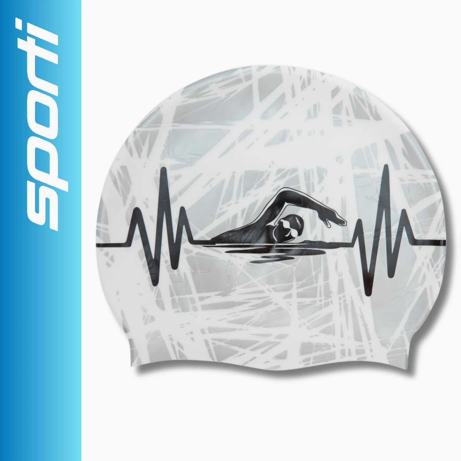 Sporti Gorro de natación de silicona para hombre y mujer, gorro de natación para adultos, gorro de natación vivo y ligero, antideslizante, fácil de llevar y quitar, protege el cabello