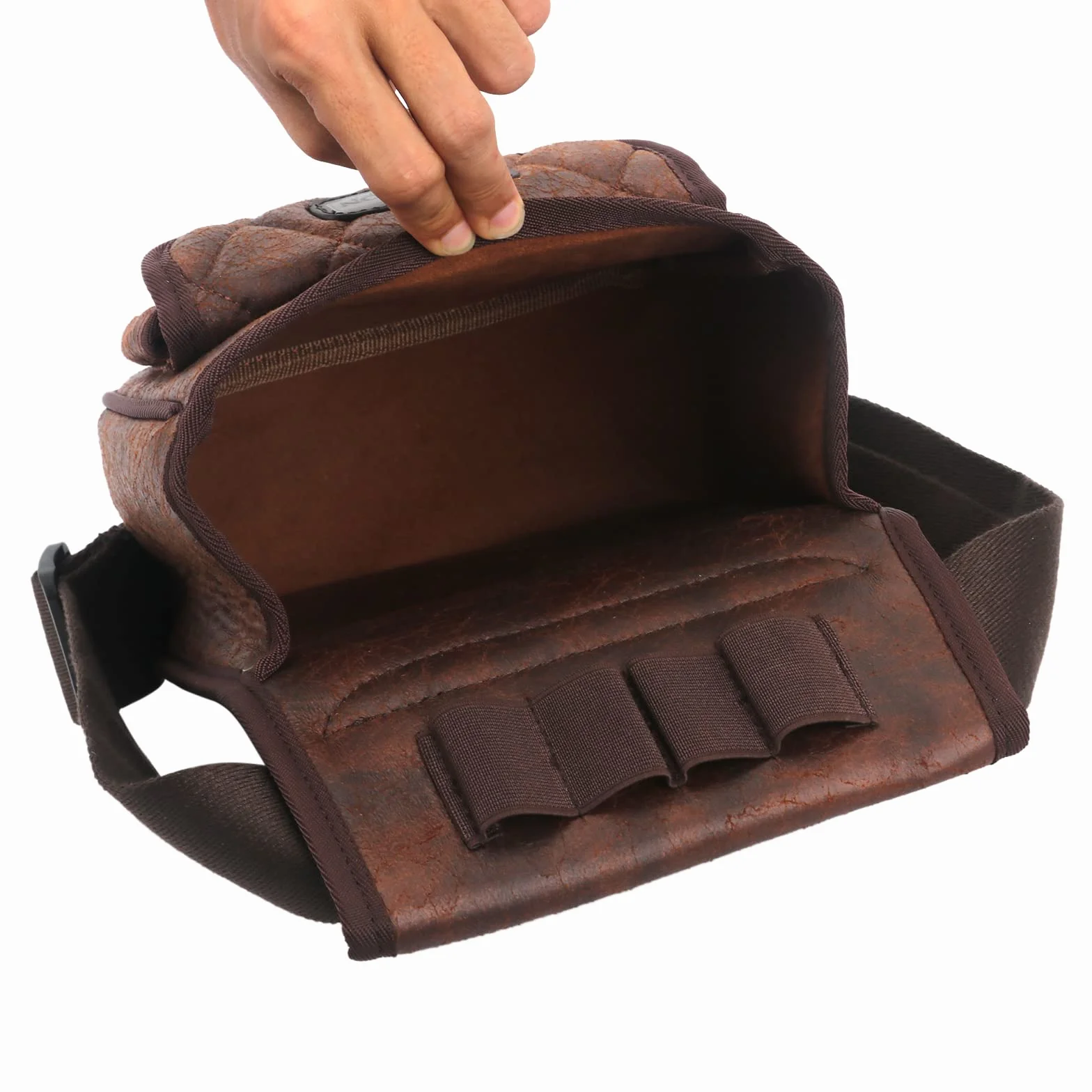 TOURBON Sporting Arcillas Tiro Cuero 50+ Cartucho Shell Bolsa Cintura Munición Bolsa