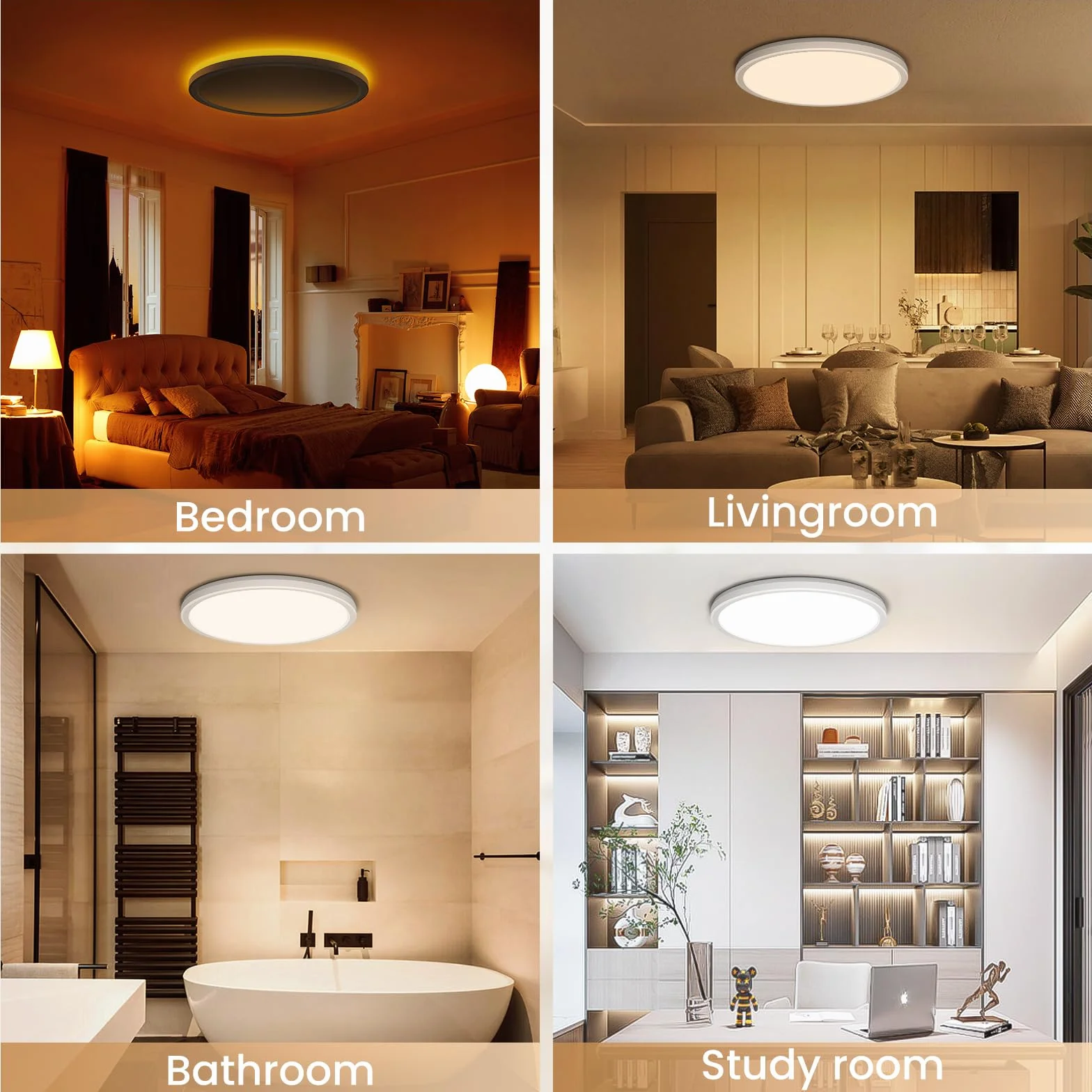Plafón LED Regulable 24W 3000K-6500K 1800K con Mando Luz Nocturna Ø30