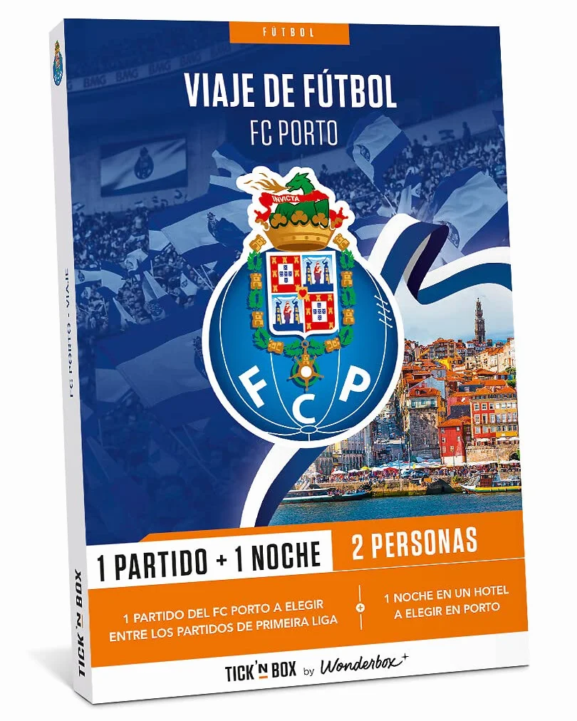 Tick&Box Caja Regalo Viaje de Fútbol FC Porto 1 Partido Primeira Liga 1 Noche Porto 2 Personas