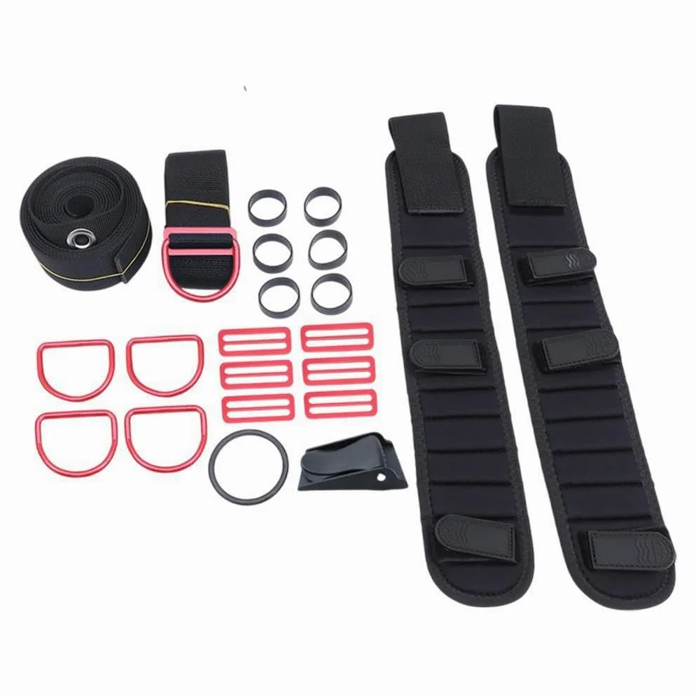 Anillos de Goma livianos, Deslizadores triples Anchos, cómodo Kit de Buceo, Materiales de Primera Calidad, Opciones prácticas, Kit de Placa Trasera