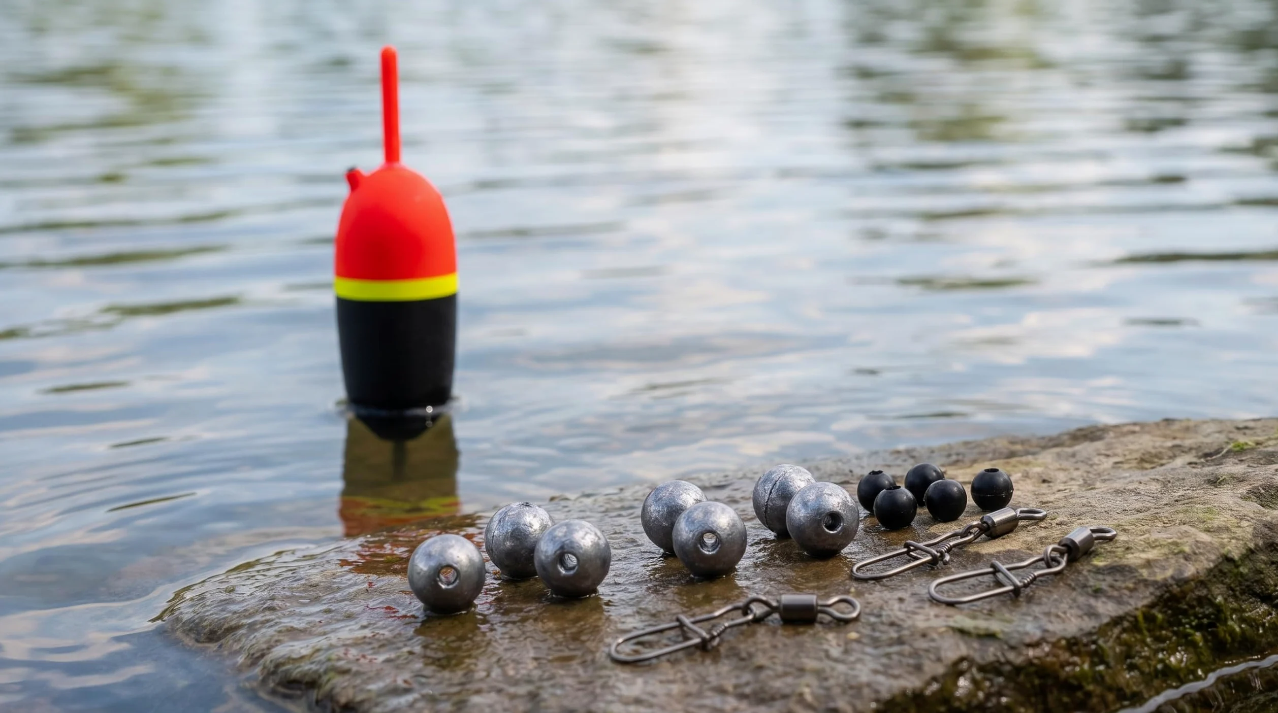 Zite Juego de flotadores de pesca para lucio, 20 – 30 g, montaje de doble perforación terminado en la cabeza de acero, tope de plomo de perlas, sistema completo de cebo para lucios
