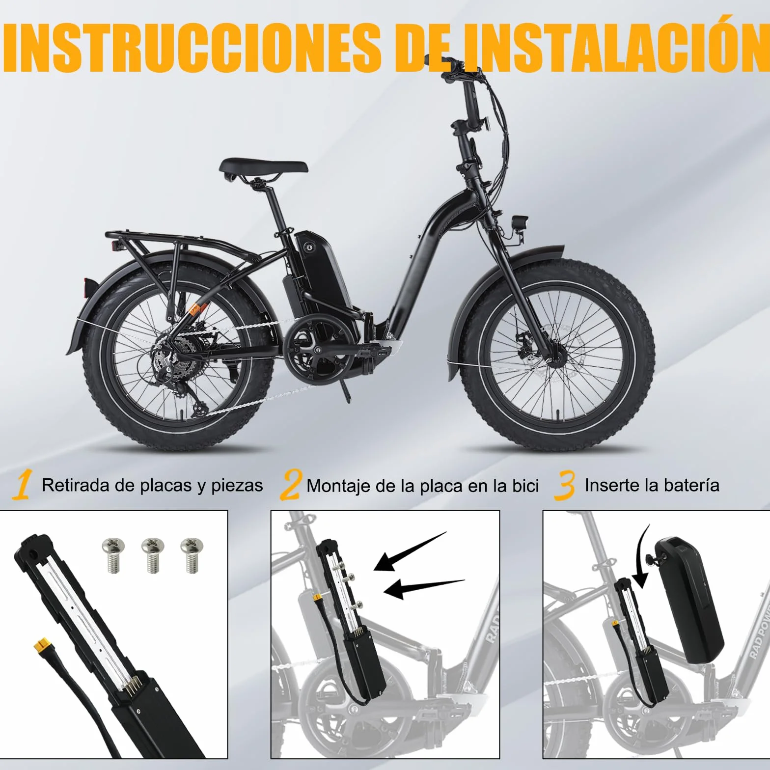 36V 48V Batería Ebike Bicicleta eléctrica 8Ah/10Ah/15Ah/20Ah Hailong Batería con 30A BMS, Cargador rápido 2A, Salida USB, Cierre Seguro, Placa Base 5 Pin, para Motor 0-1400W