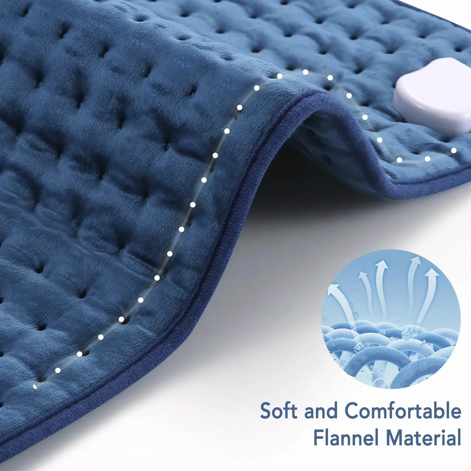 Almohadilla Térmica para Espalda, Cuello y Hombros, 50 X 60 CM con 1-2H Apagado Automático and 5 niveles de calefacción, Protección Contra el Sobrecalentamiento