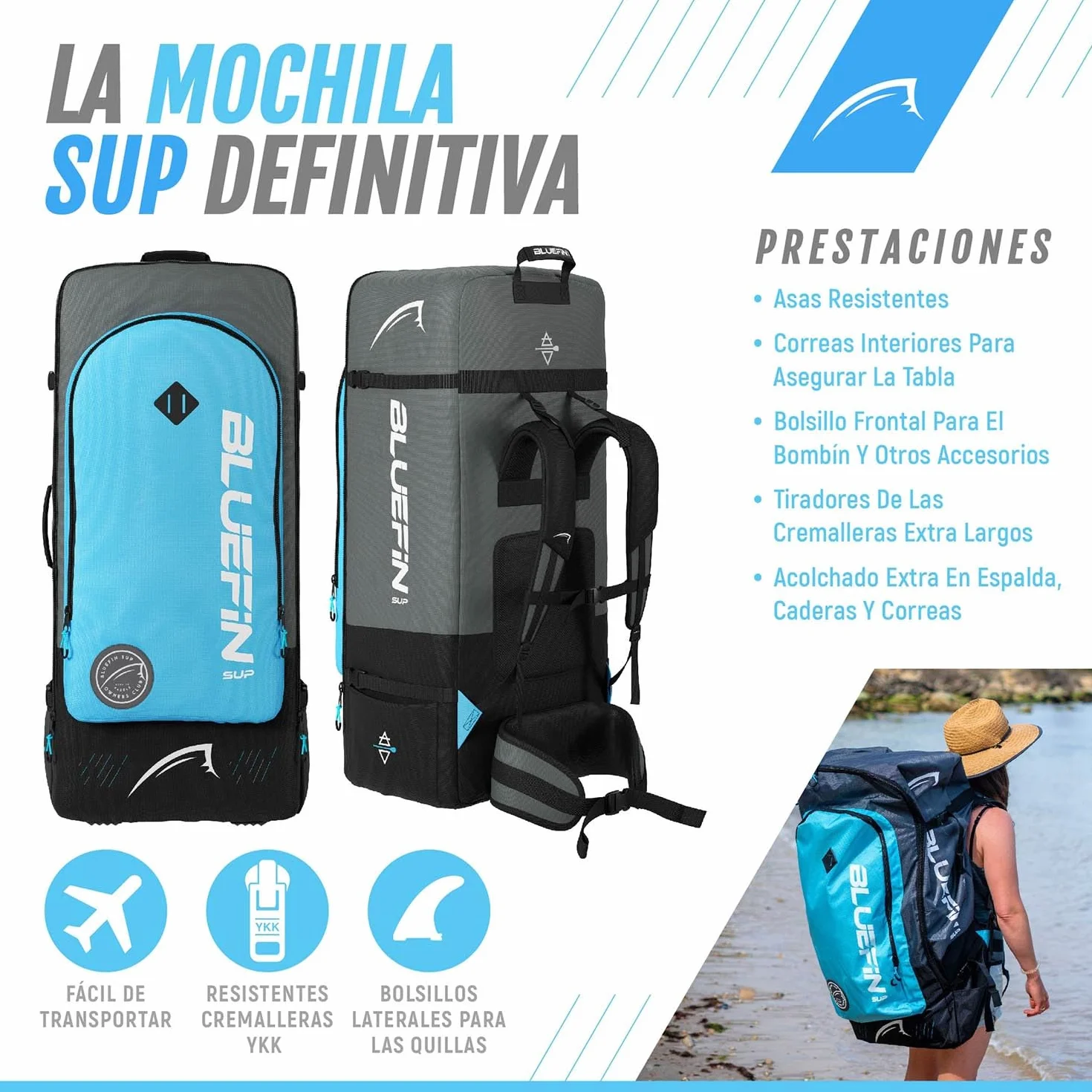 Bluefin SUP Tabla de Paddle Surf Hinchable Cruise 10'8 Adultos Incluye Accesorios