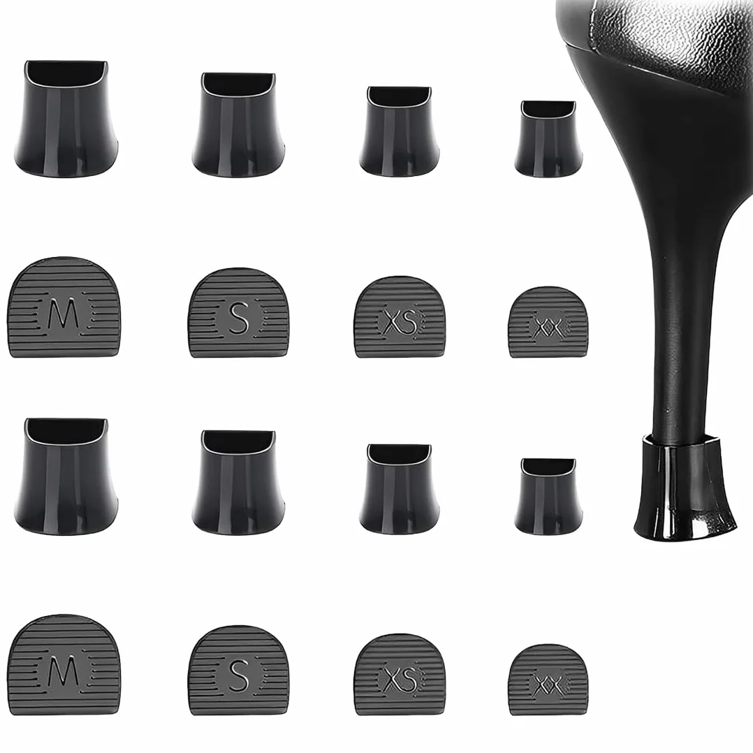 JEYORZY 8 pares protectores de tacón alto antideslizantes antirruido negro
