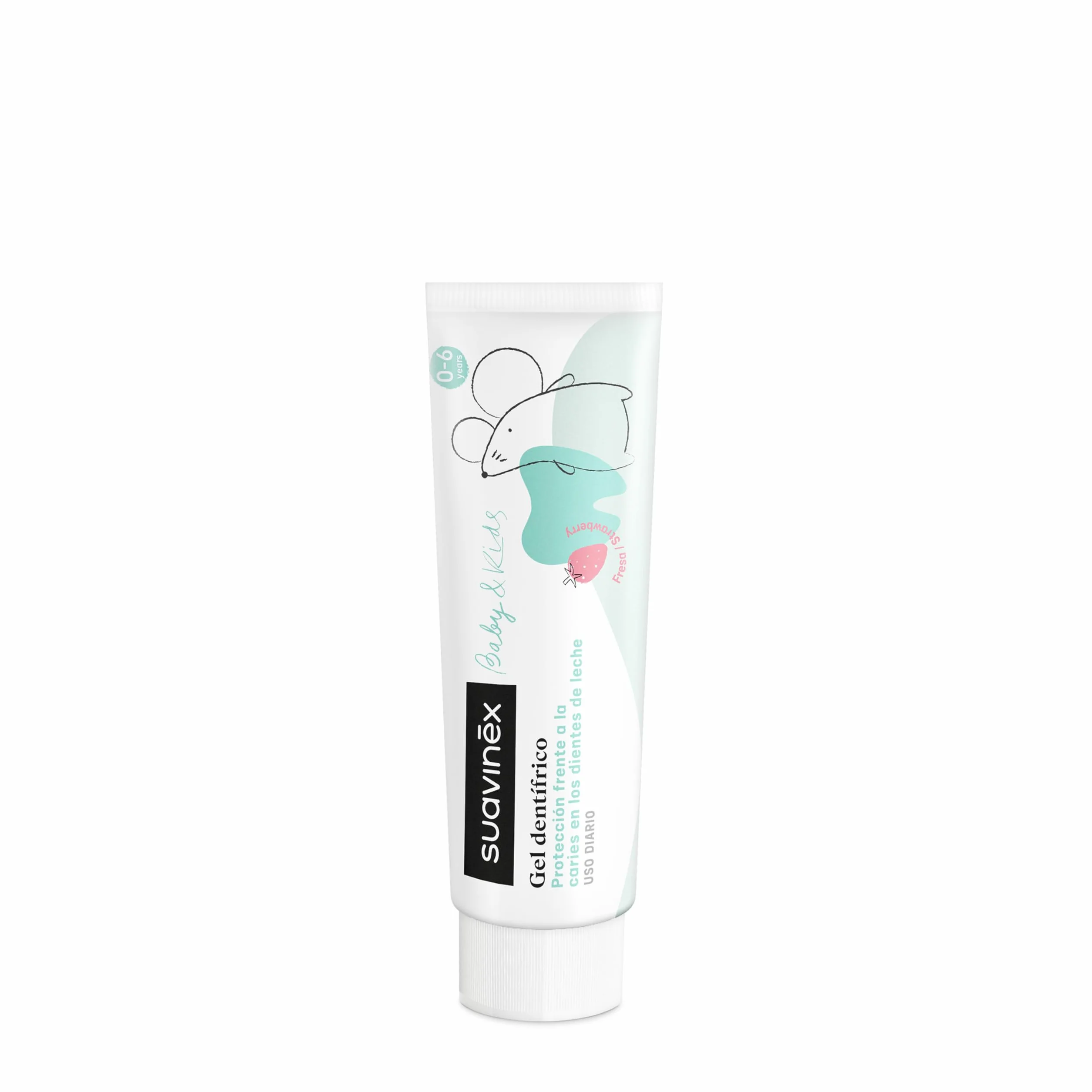 Suavinex Pasta Dientes Bebés Niños 1000ppm Flúor Gel Dentífrico Sabor Fresa 50 ml